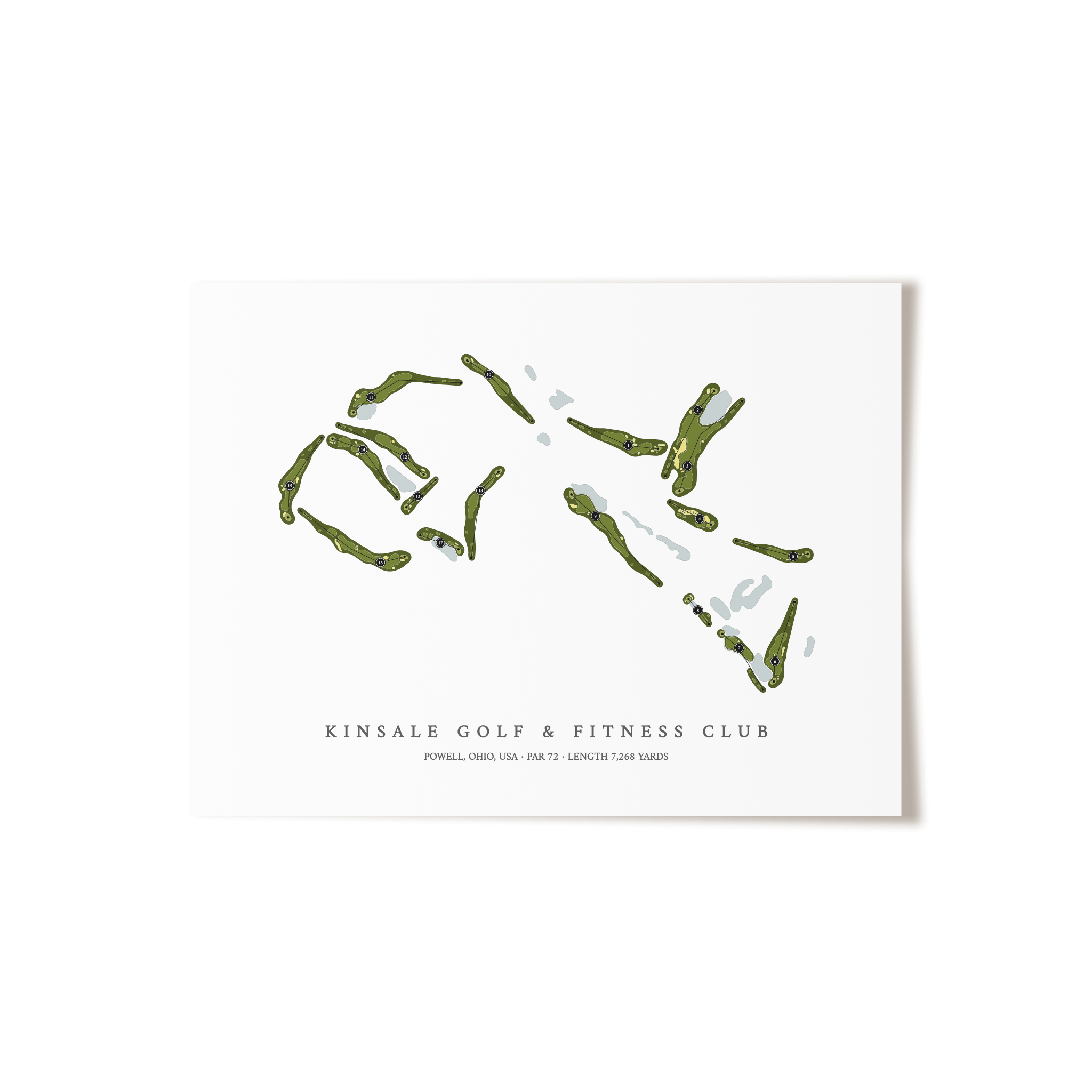 Kinsale Golf & Fitness Club | Golf Course Map | Unframed 