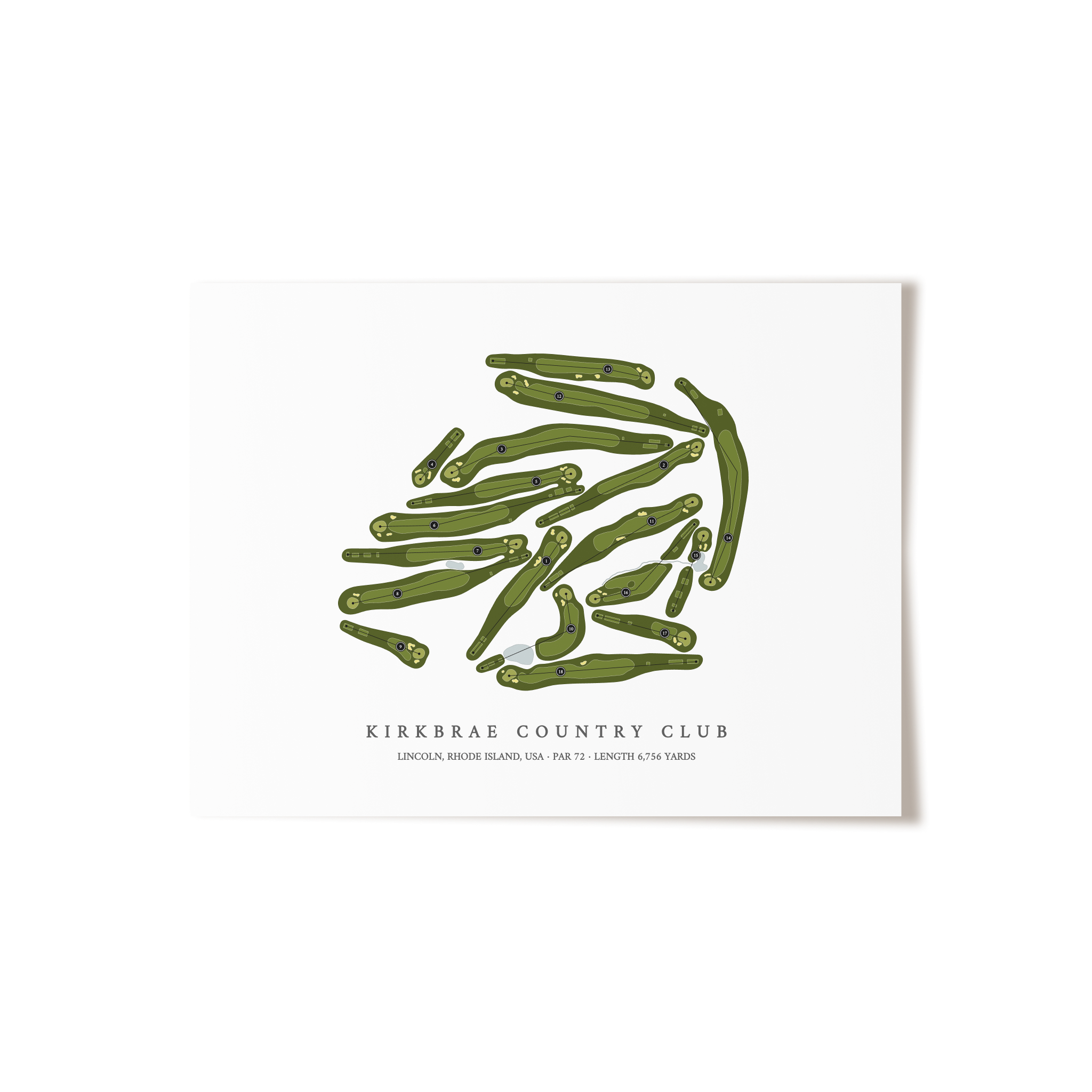 Kirkbrae Country Club | Golf Course Map | Unframed 