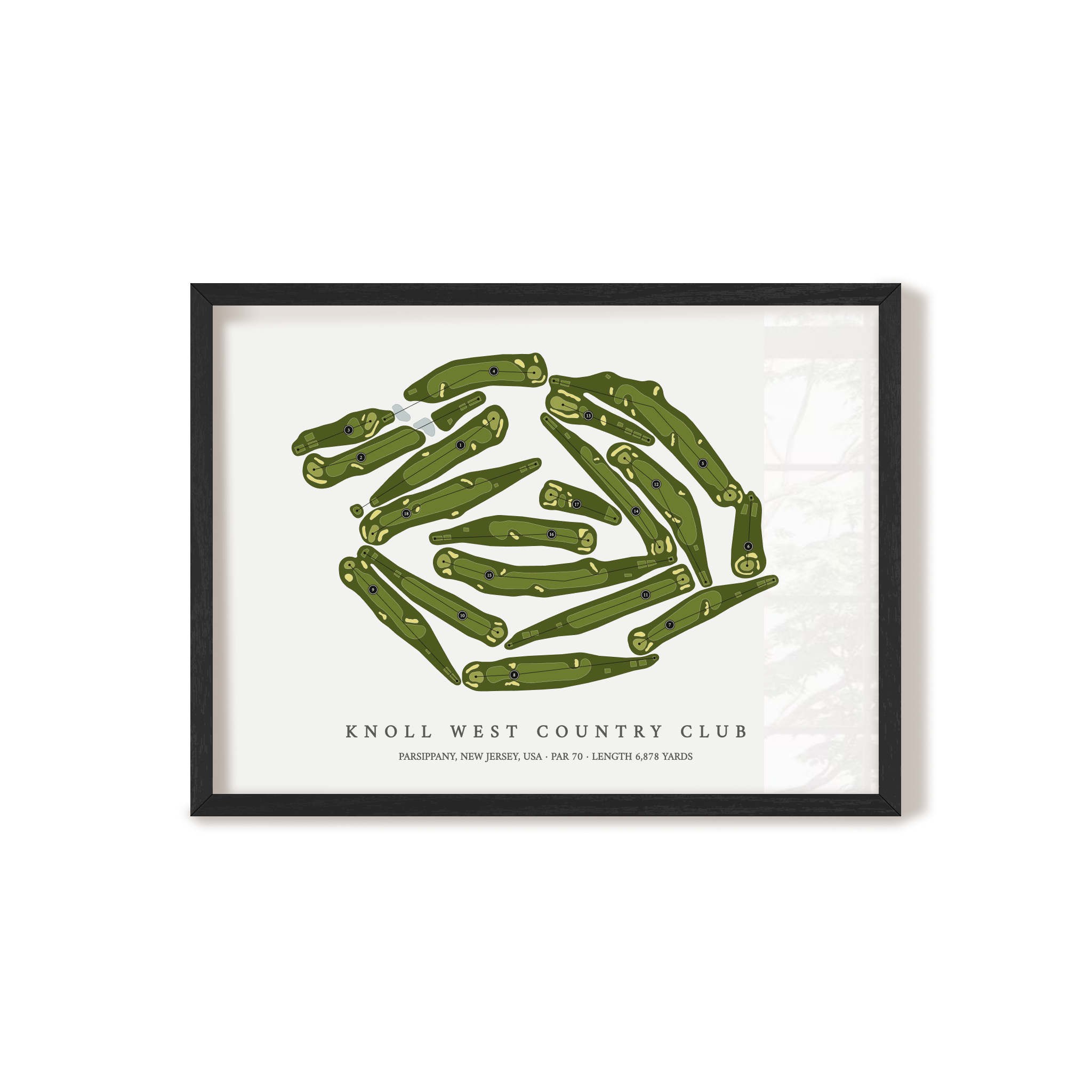 Knoll West Country Club | Golf Course Map | Black Frame