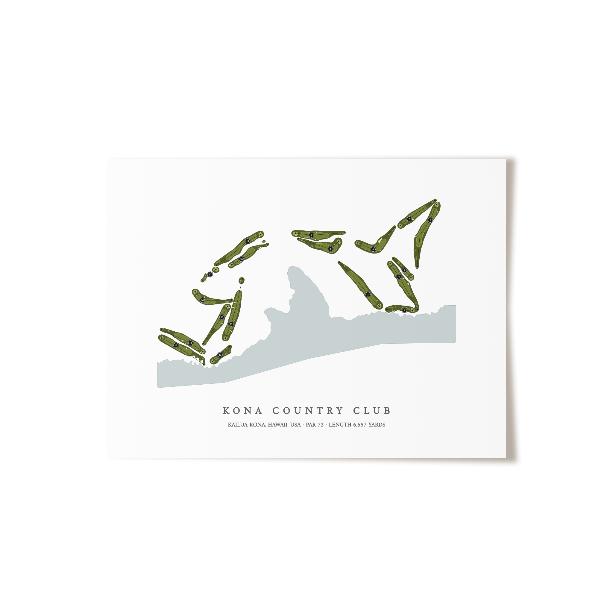 Kona Country Club | Golf Course Map | Unframed 