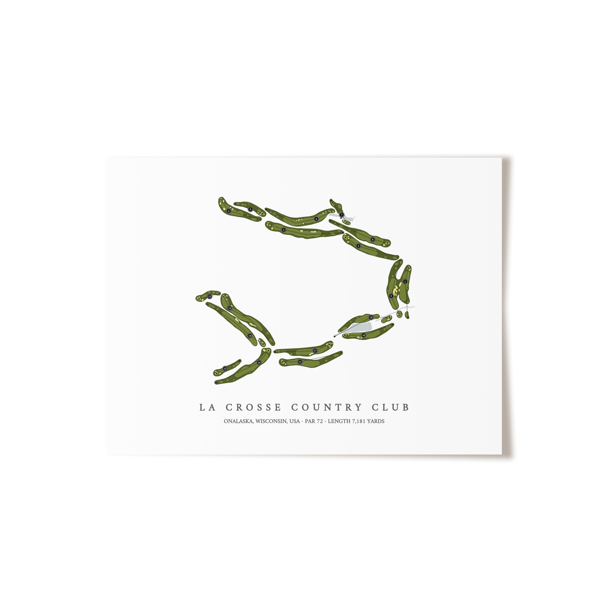 La Crosse Country Club | Golf Course Map | Unframed 