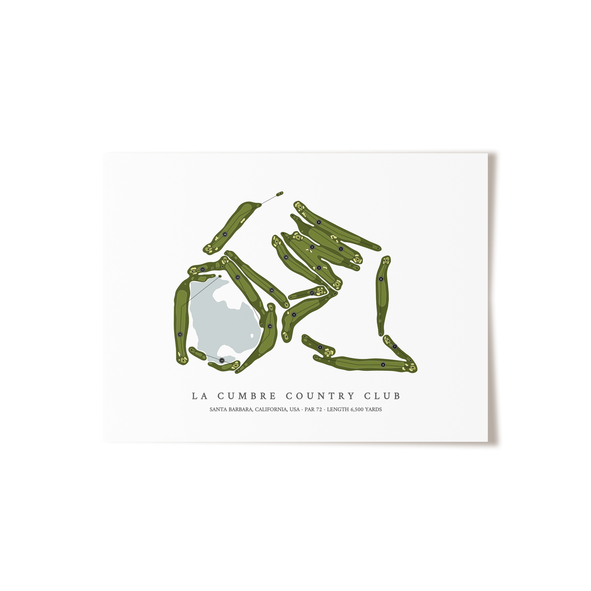 La Cumbre Country Club | Golf Course Map | Unframed 