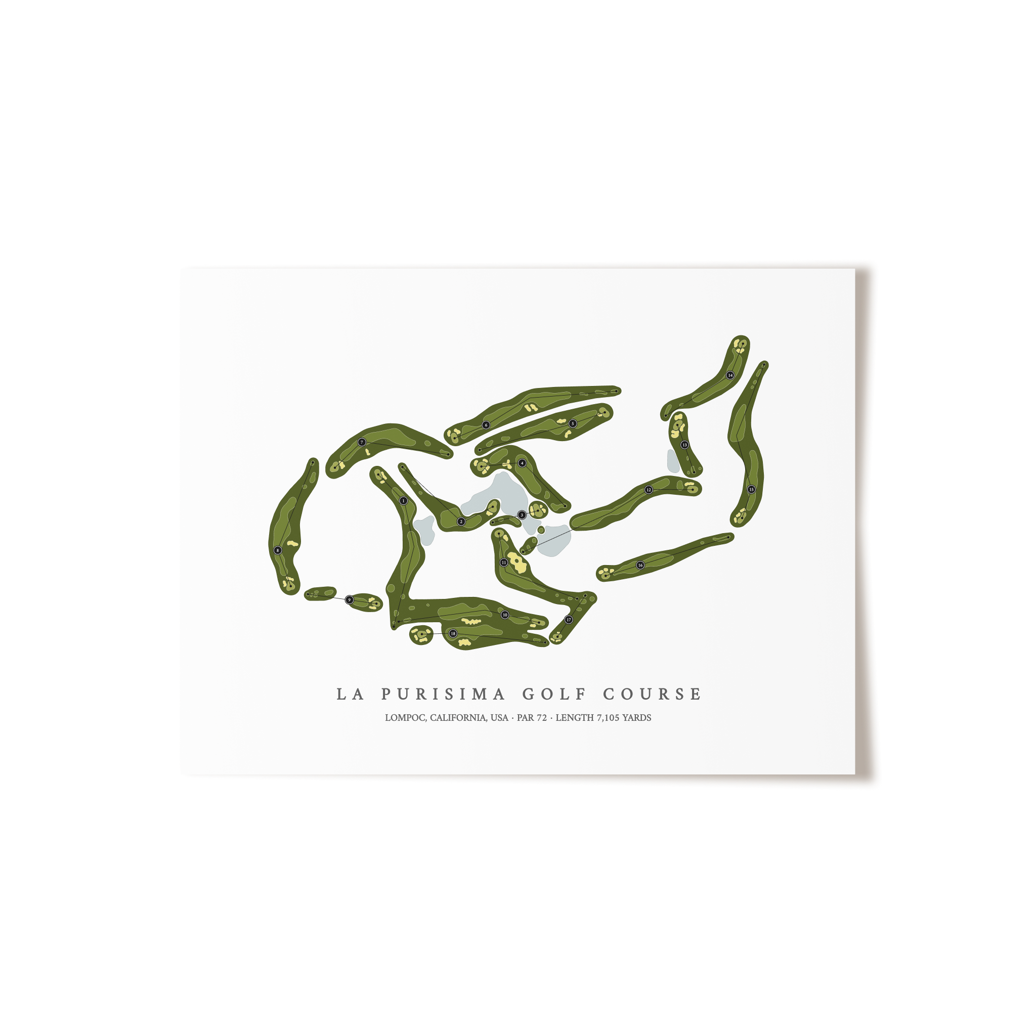 La Purisima Golf Course | Golf Course Map | Unframed 