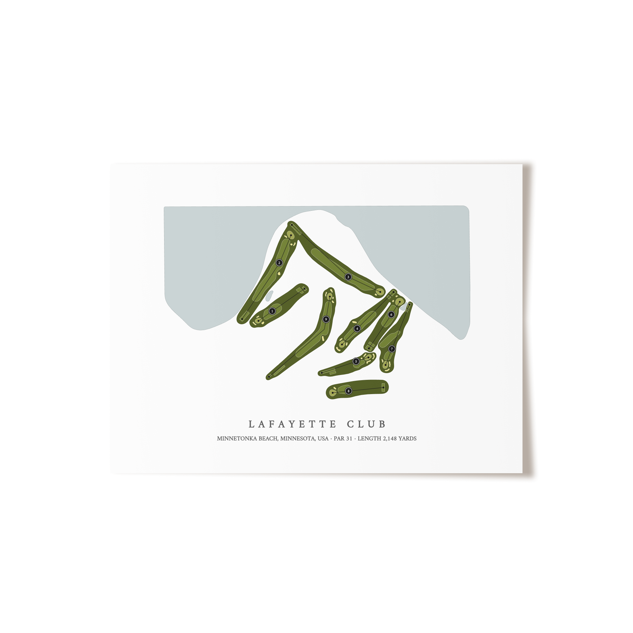Lafayette Club | Golf Course Map | Unframed 