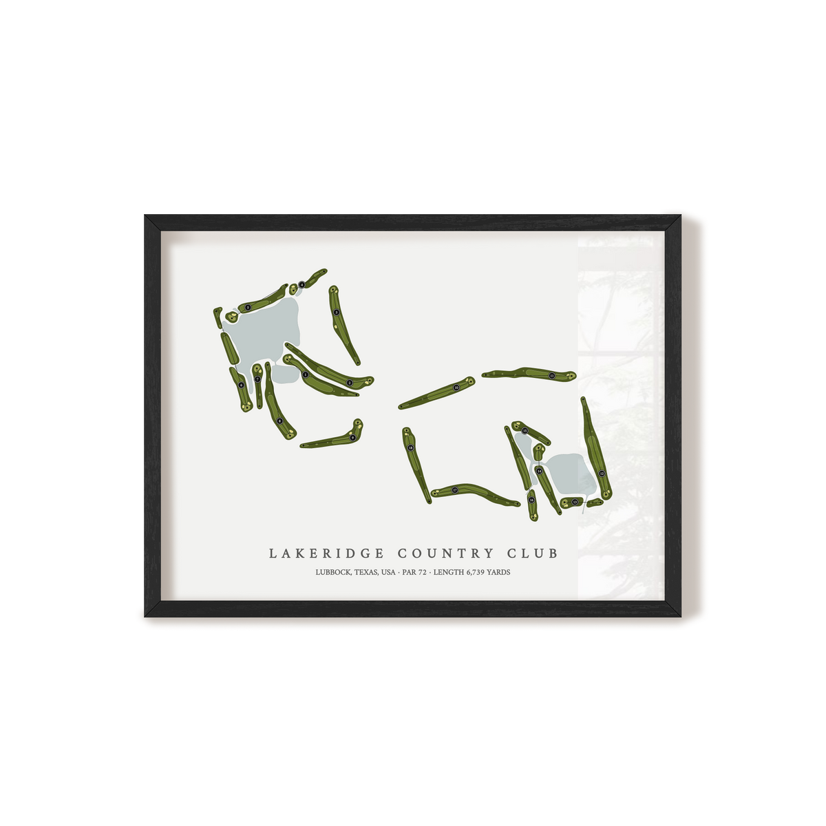 LakeRidge Country Club | Golf Course Map | Black Frame 