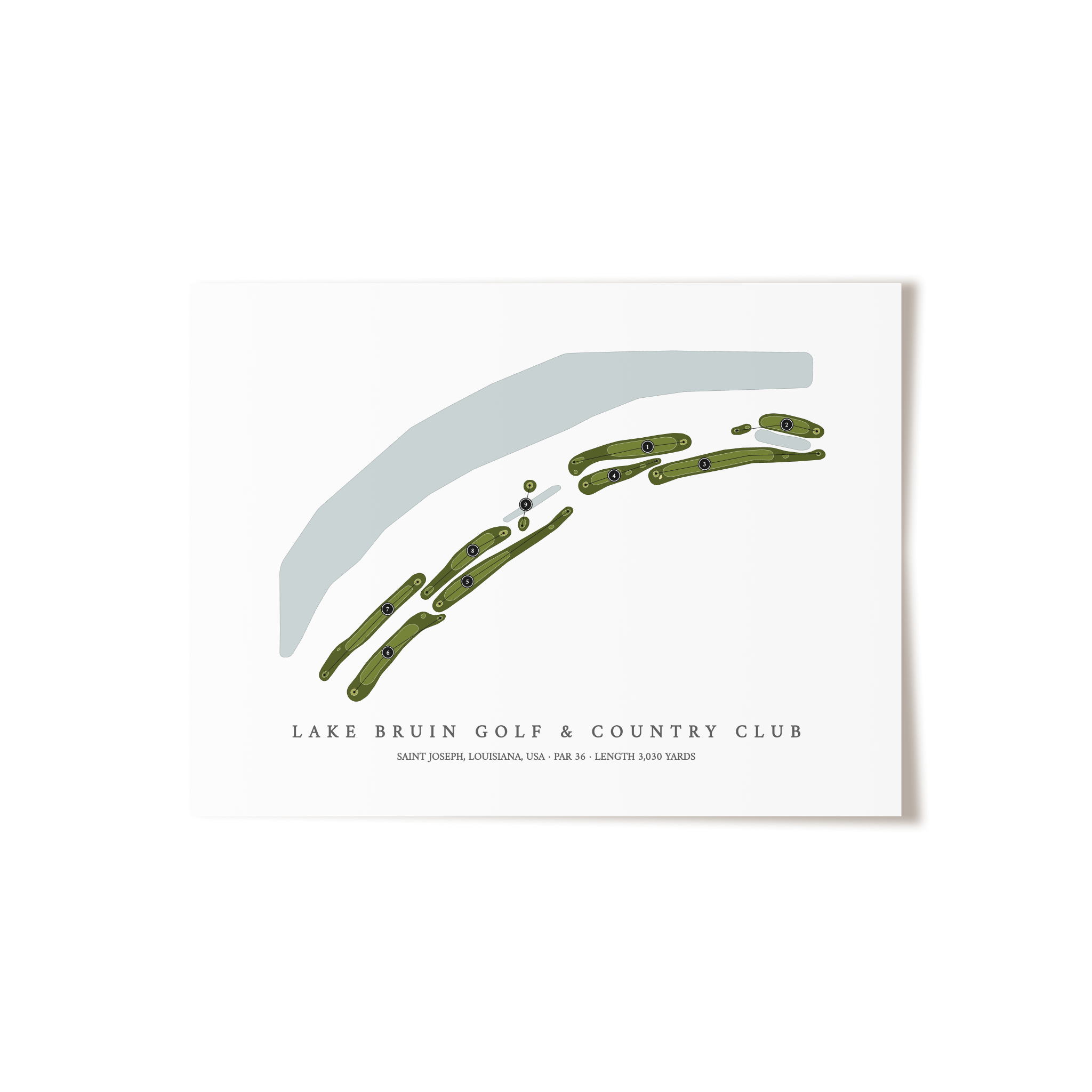 Lake Bruin Golf & Country Club | Golf Course Map | Unframed 