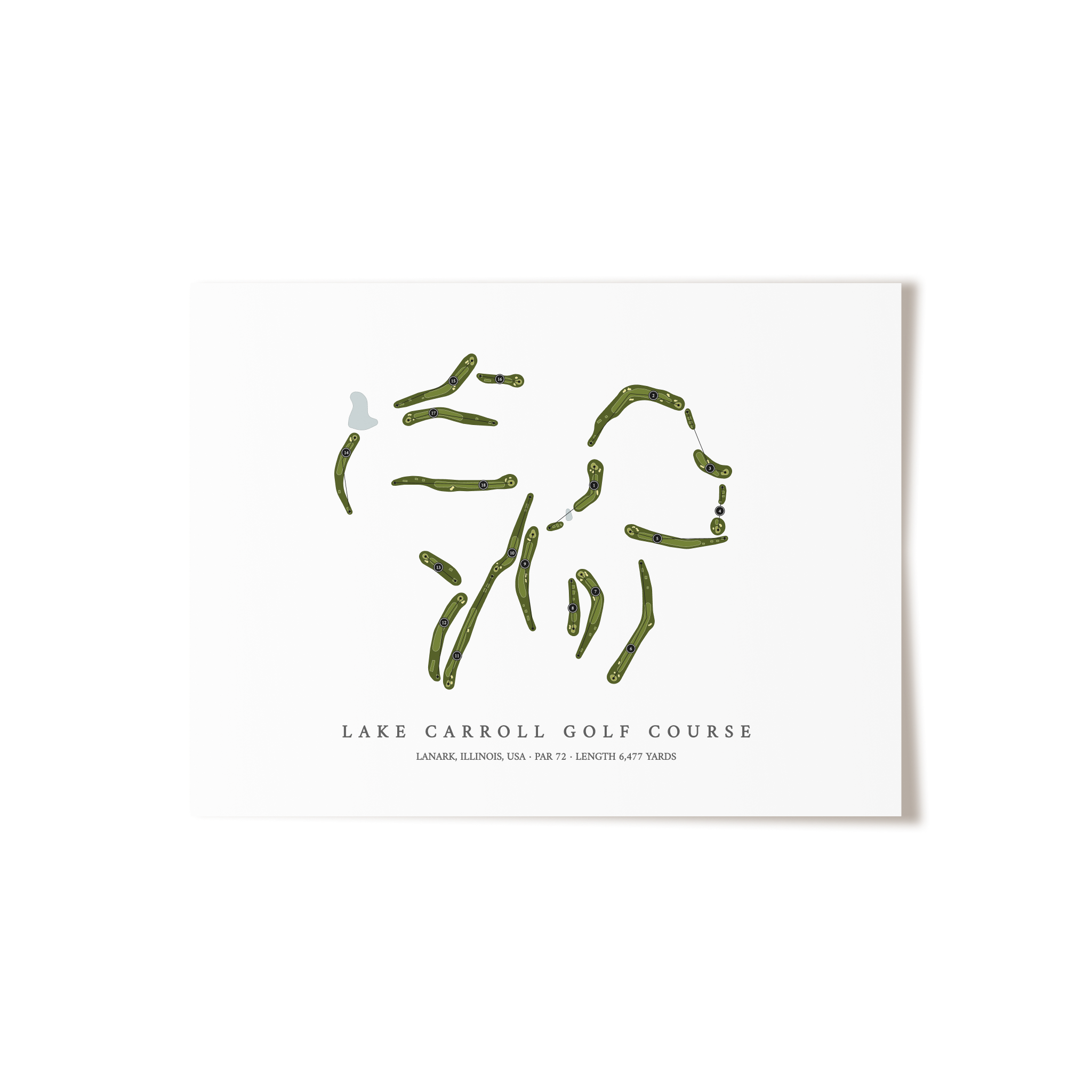 Lake Carroll Golf Course | Golf Course Map | Unframed 
