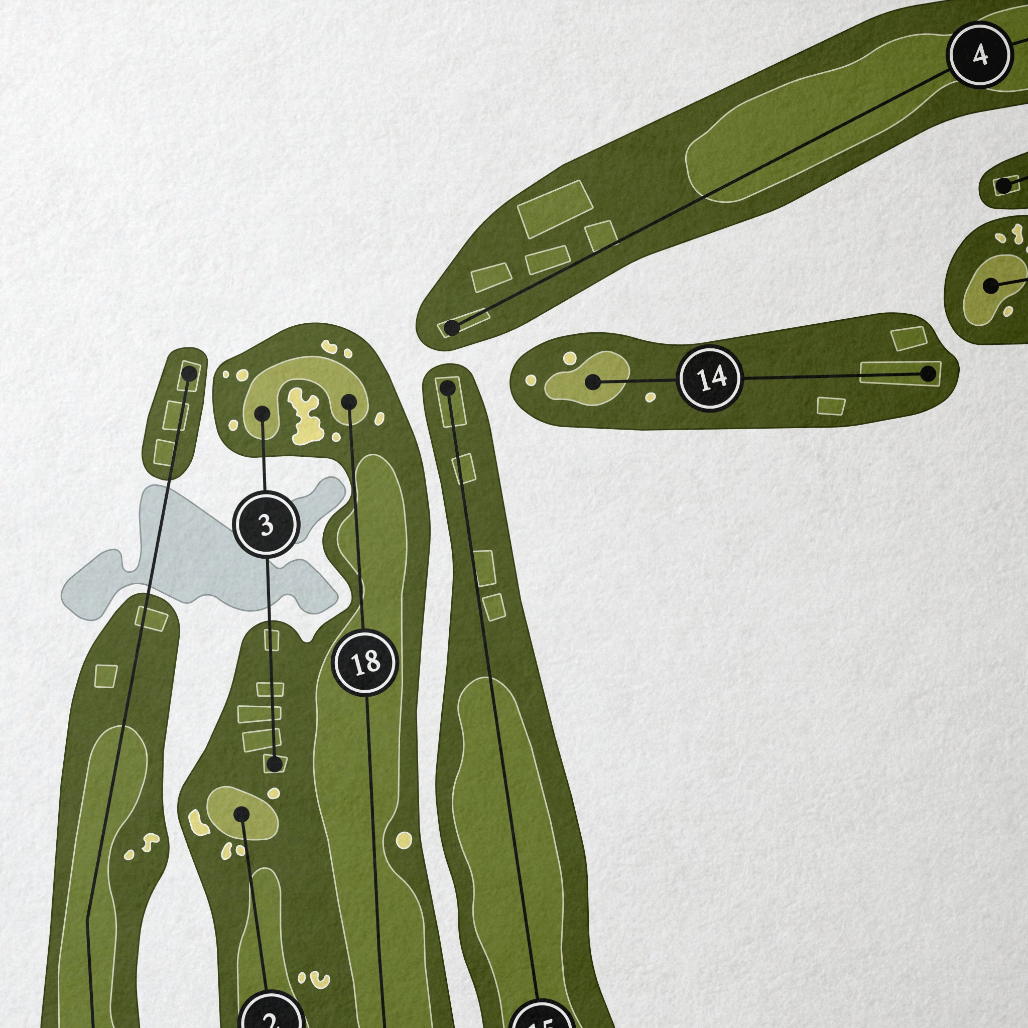 Lake Charles Country Club | Golf Course Map | Close Up 
