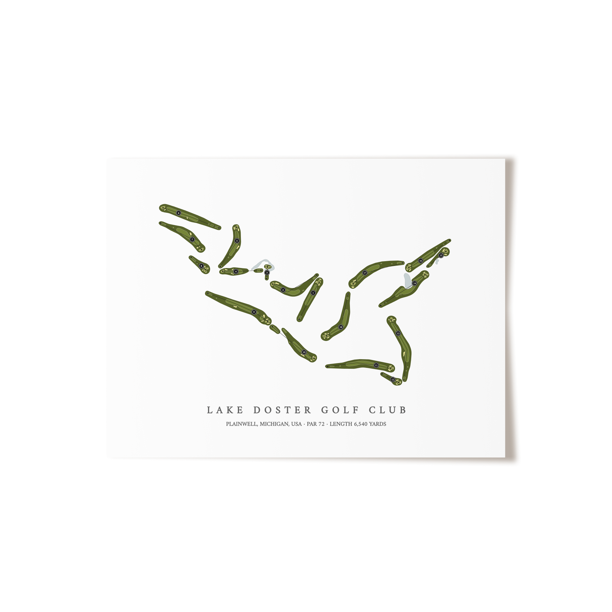 Lake Doster Golf Club | Golf Course Map | Unframed 