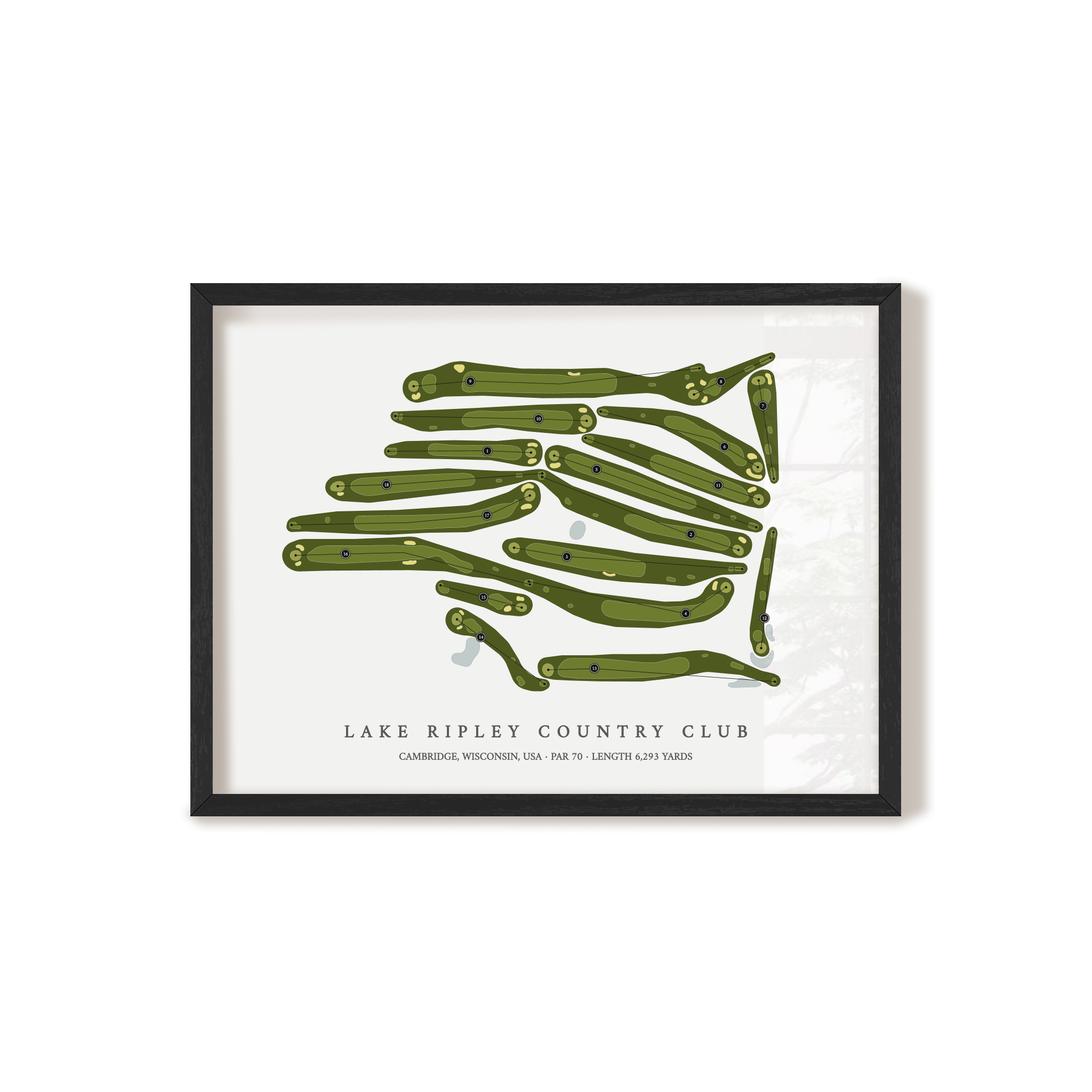 Lake Ripley Country Club | Golf Course Map | Black+Frame 