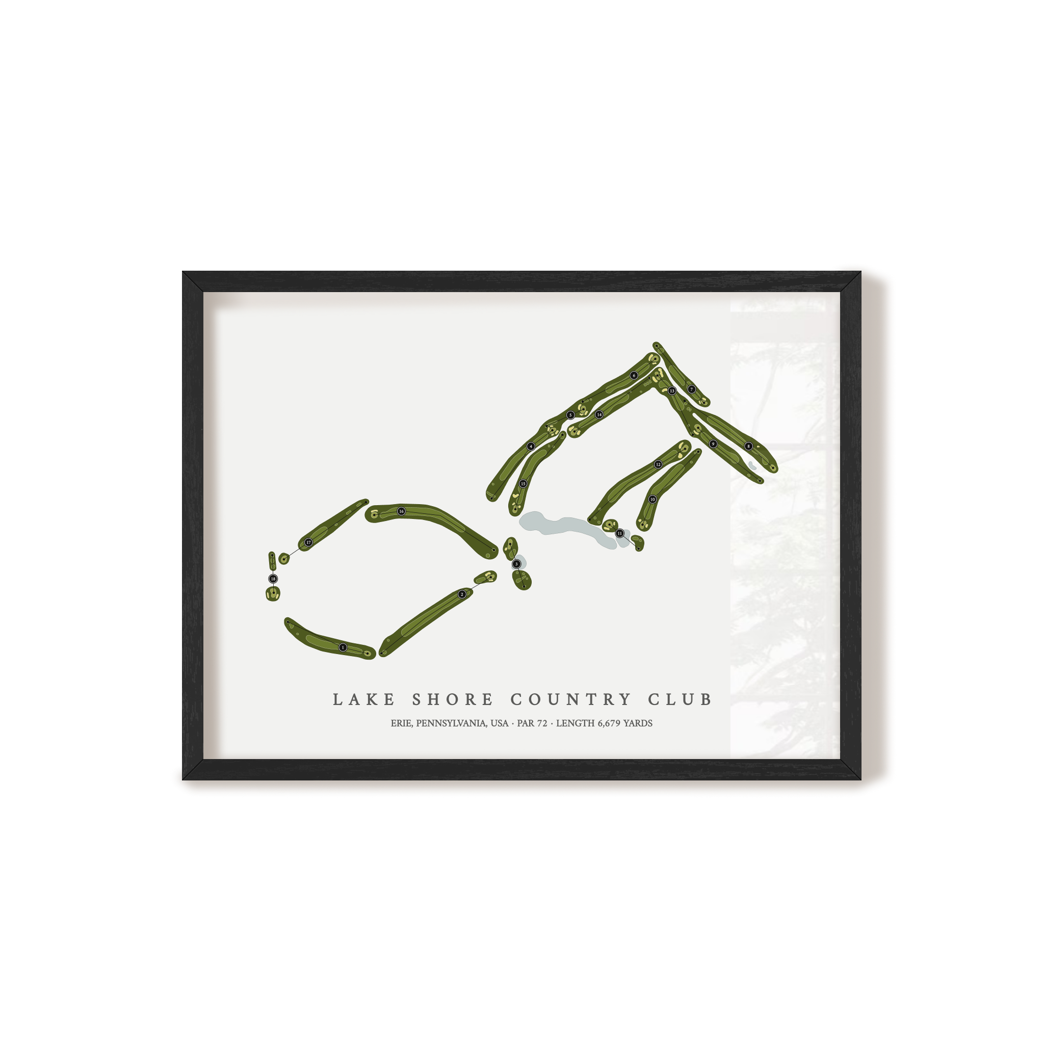 Lake Shore Country Club | Golf Course Map | Black Frame 