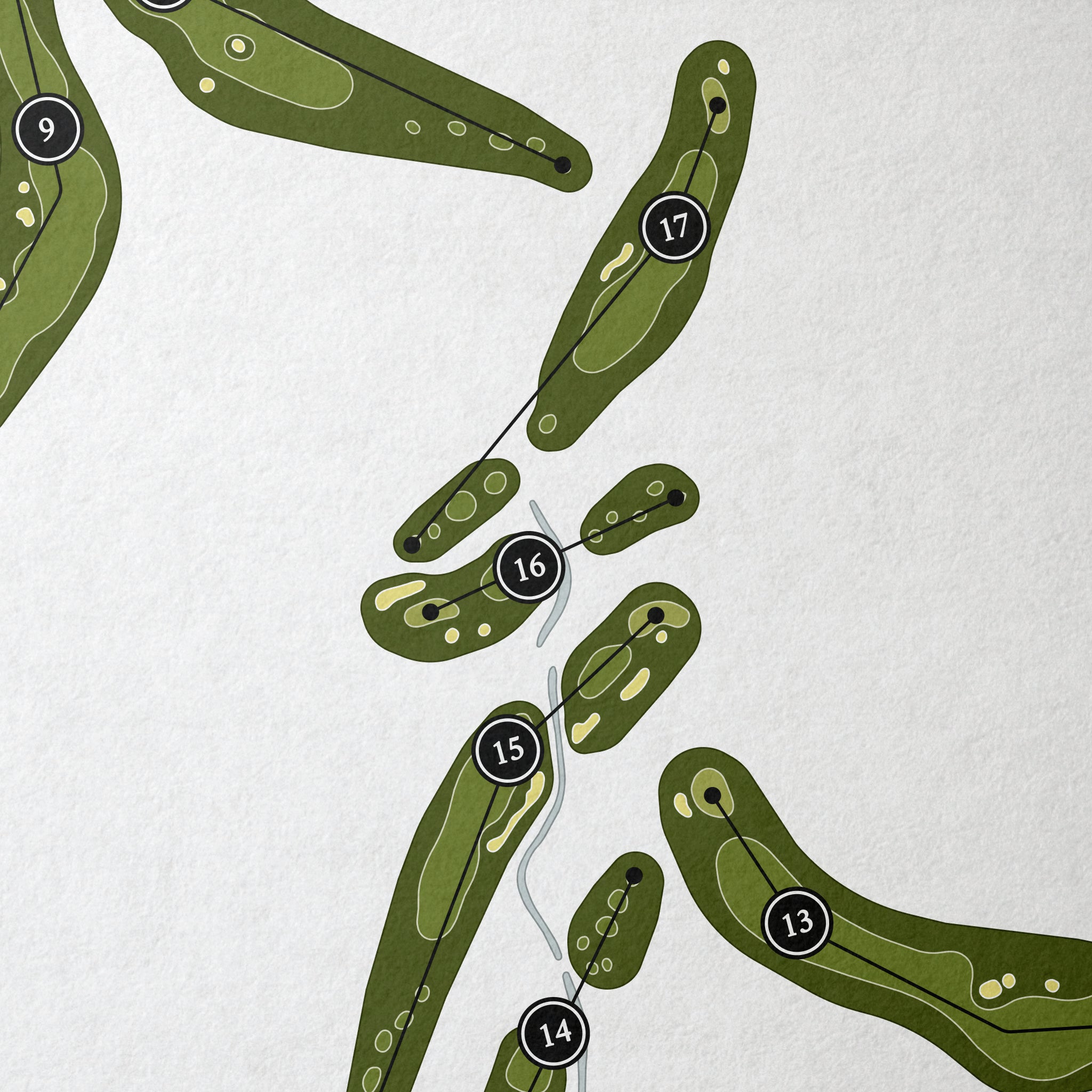 Lake Windcrest Golf Course | Golf Course Map | Close Up 