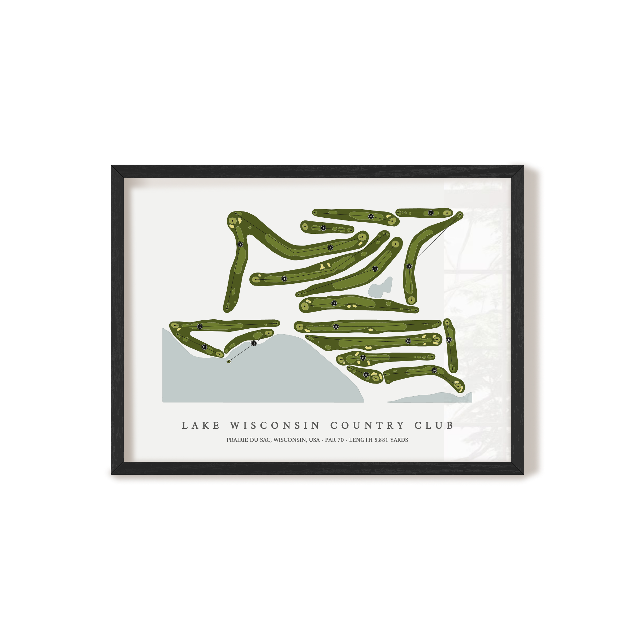 Lake Wisconsin Country Club | Golf Course Map | Black Frame 