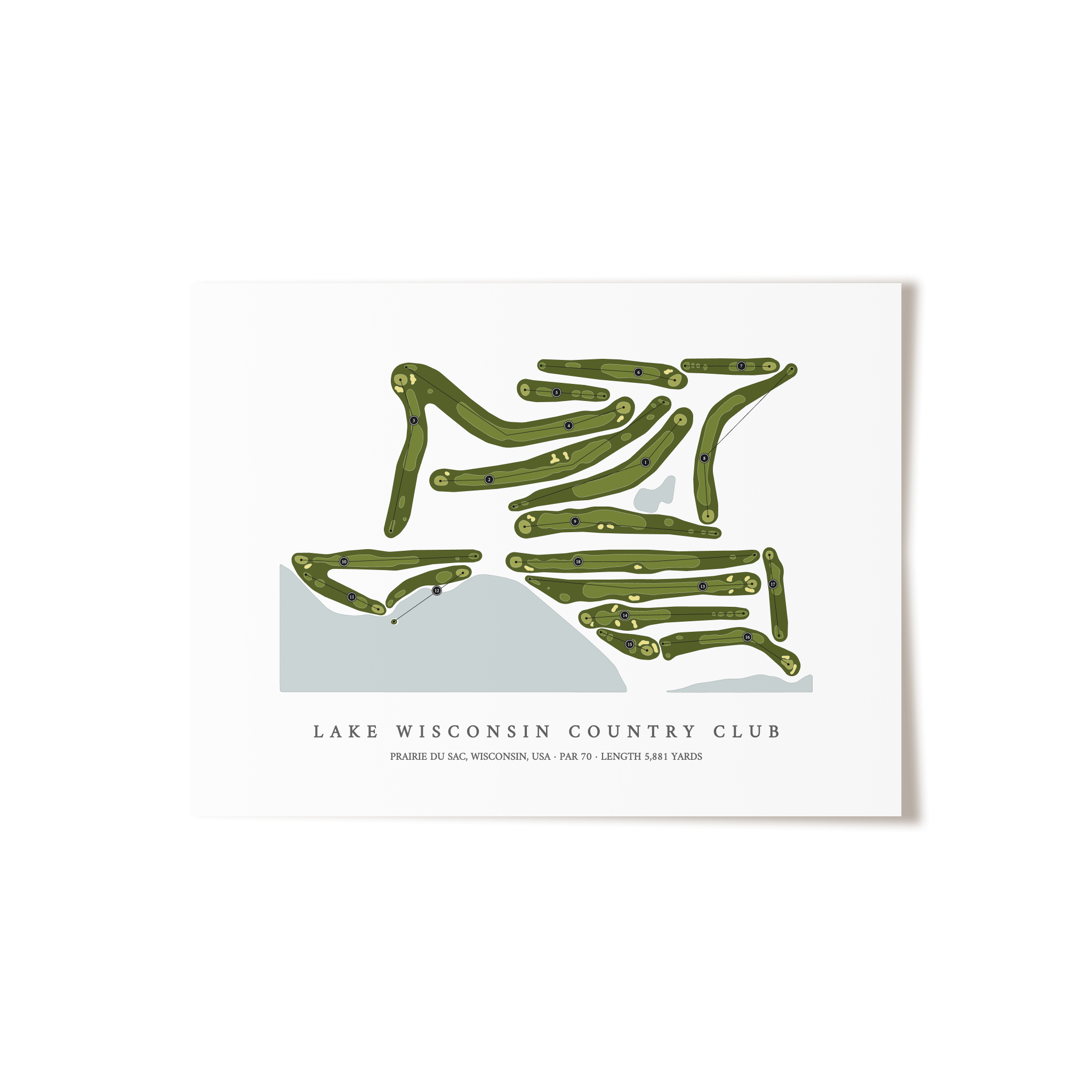 Lake Wisconsin Country Club | Golf Course Map | Unframed 