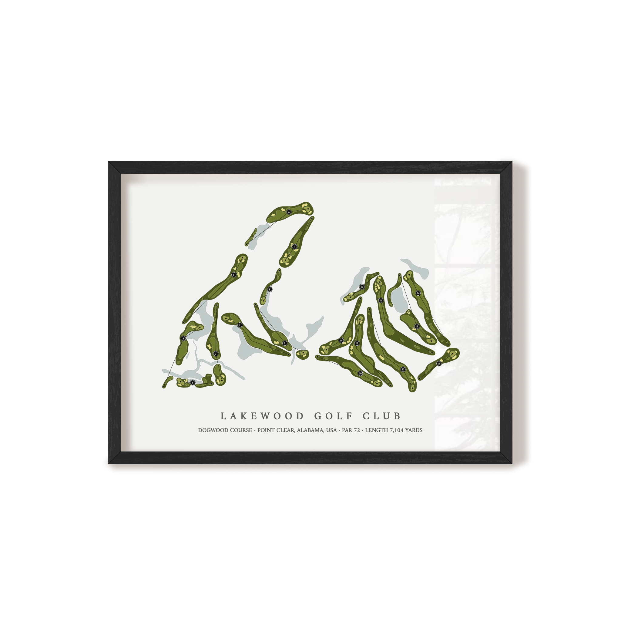 Lakewood Golf Club - Dogwood Course | Golf Course Print | Black Frame