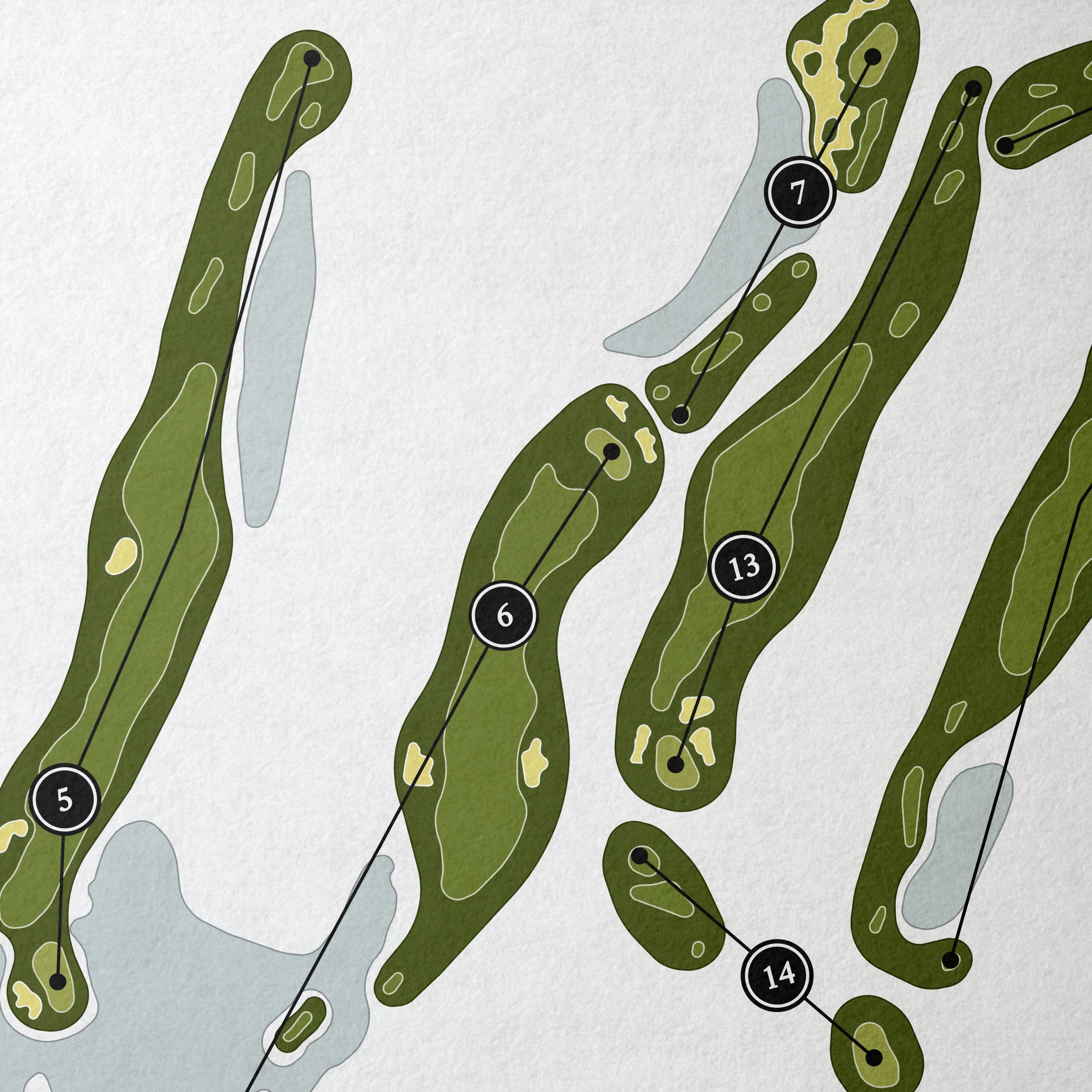 Laurel Creek Country Club | Golf Course Print | Close Up
