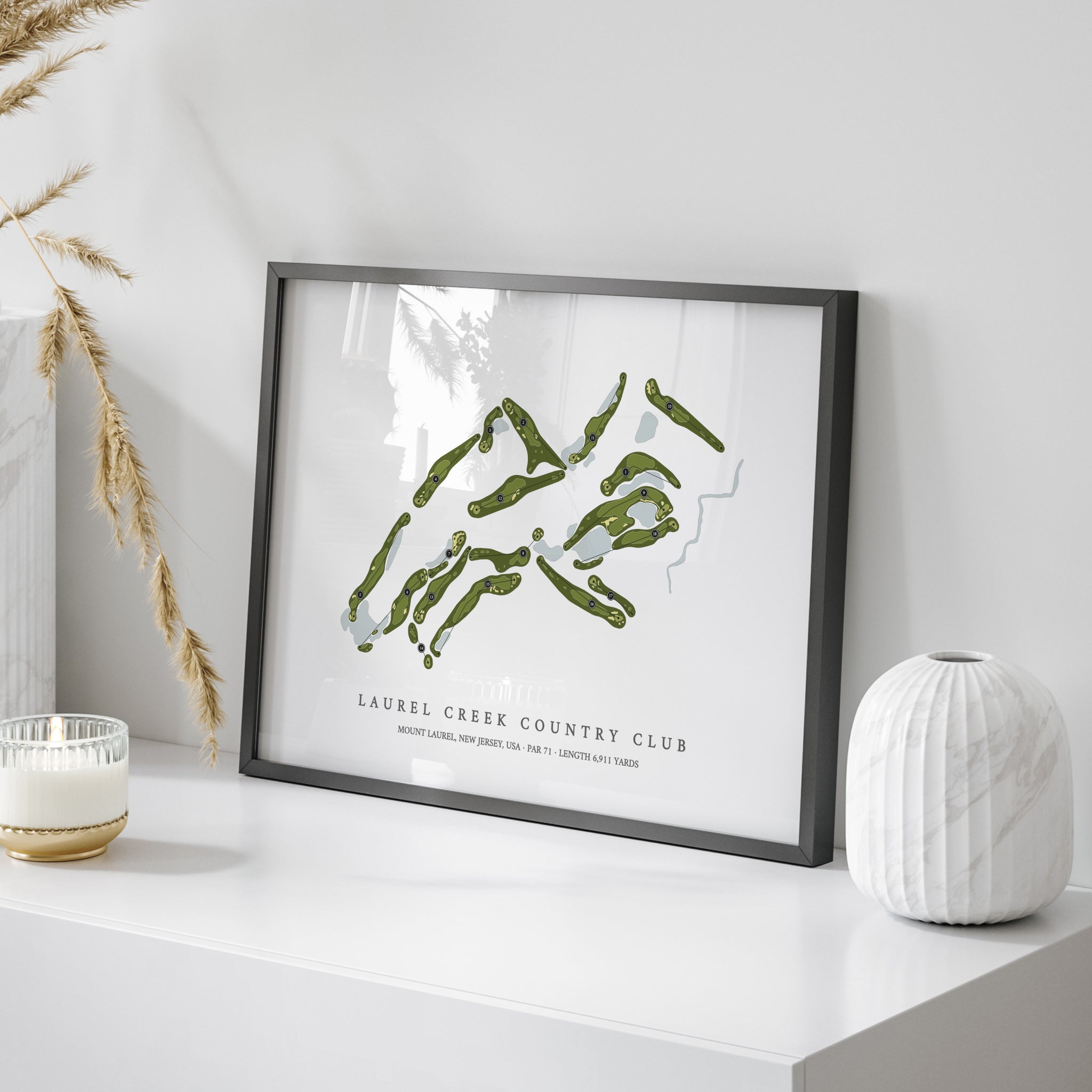 Laurel Creek Country Club | Golf Course Print | On Table
