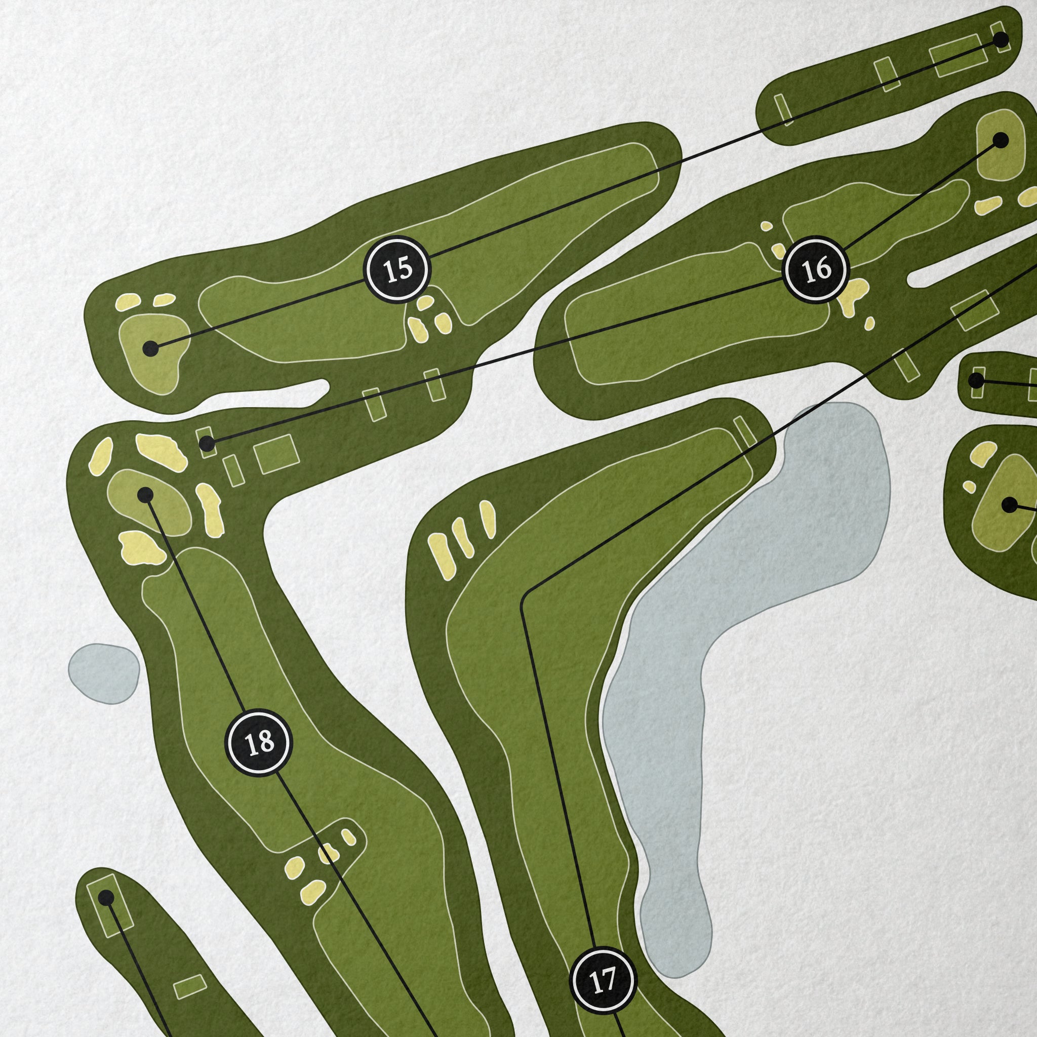 Laurel Links Country Club | Golf Course Print | Close Up