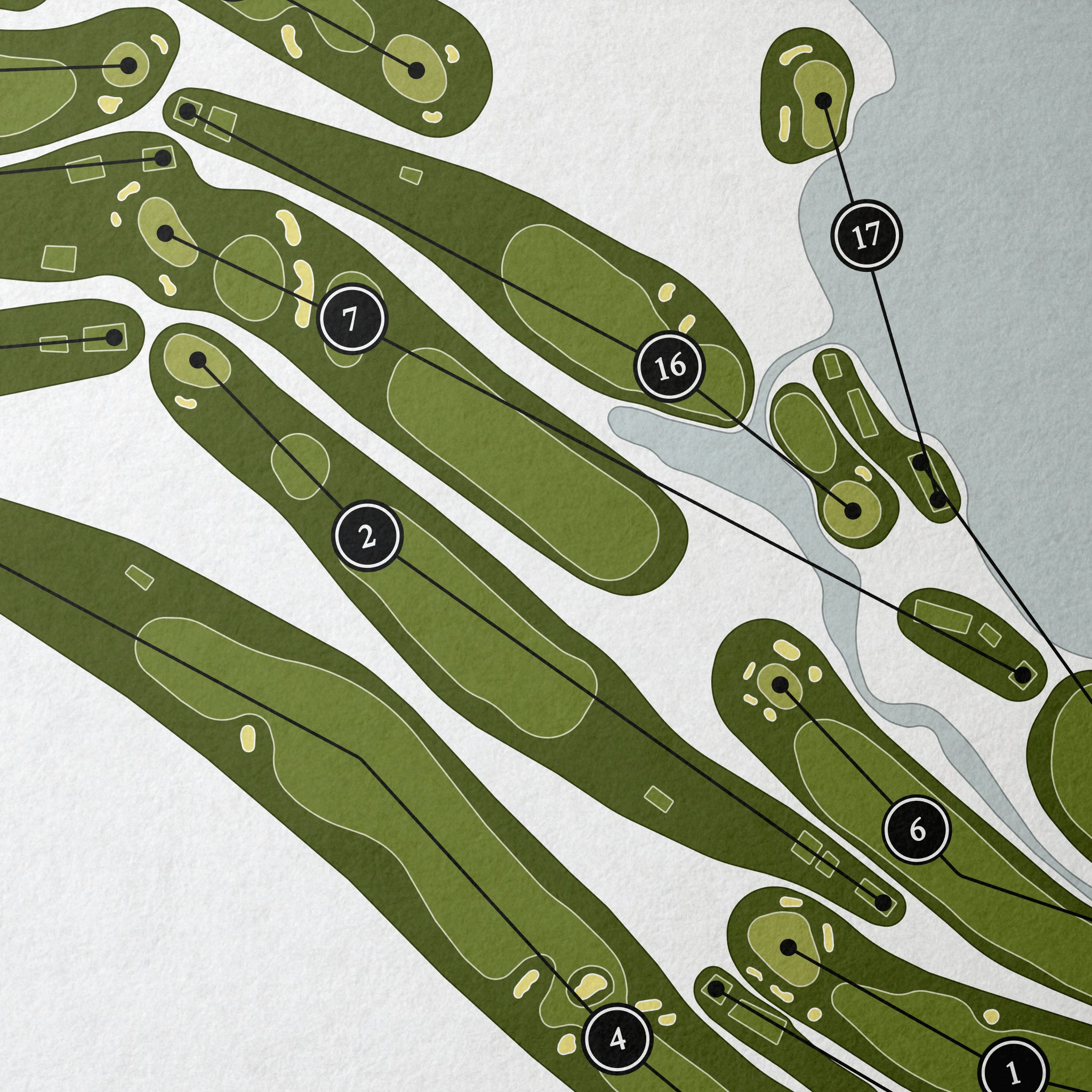 Leatherstocking Golf Course | Golf Course Map | Close Up 