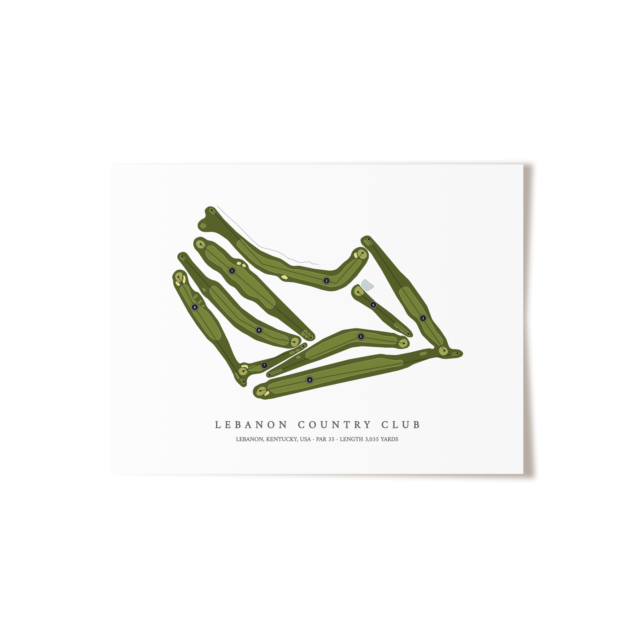 Lebanon Country Club  | Golf Course Print | Unframed 