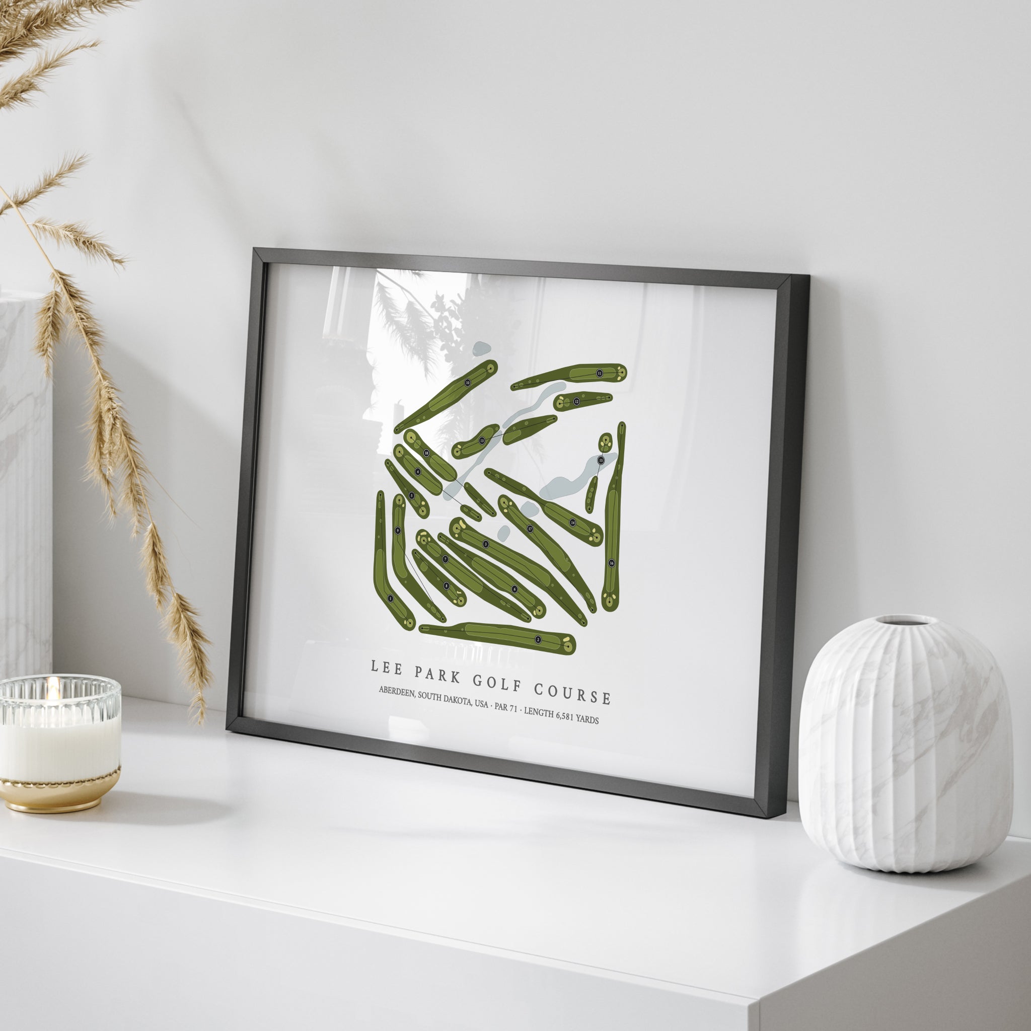 Lee Park Golf Course | Golf Course Print | On Table