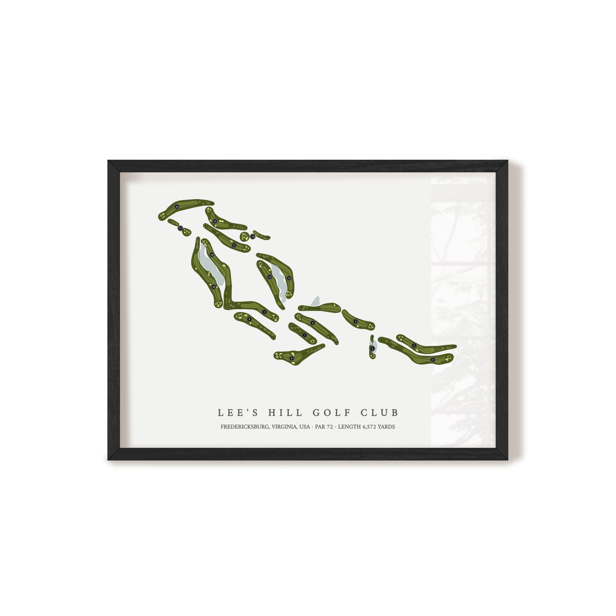 Lee's Hill Golf Club | Golf Course Map | Black Frame 