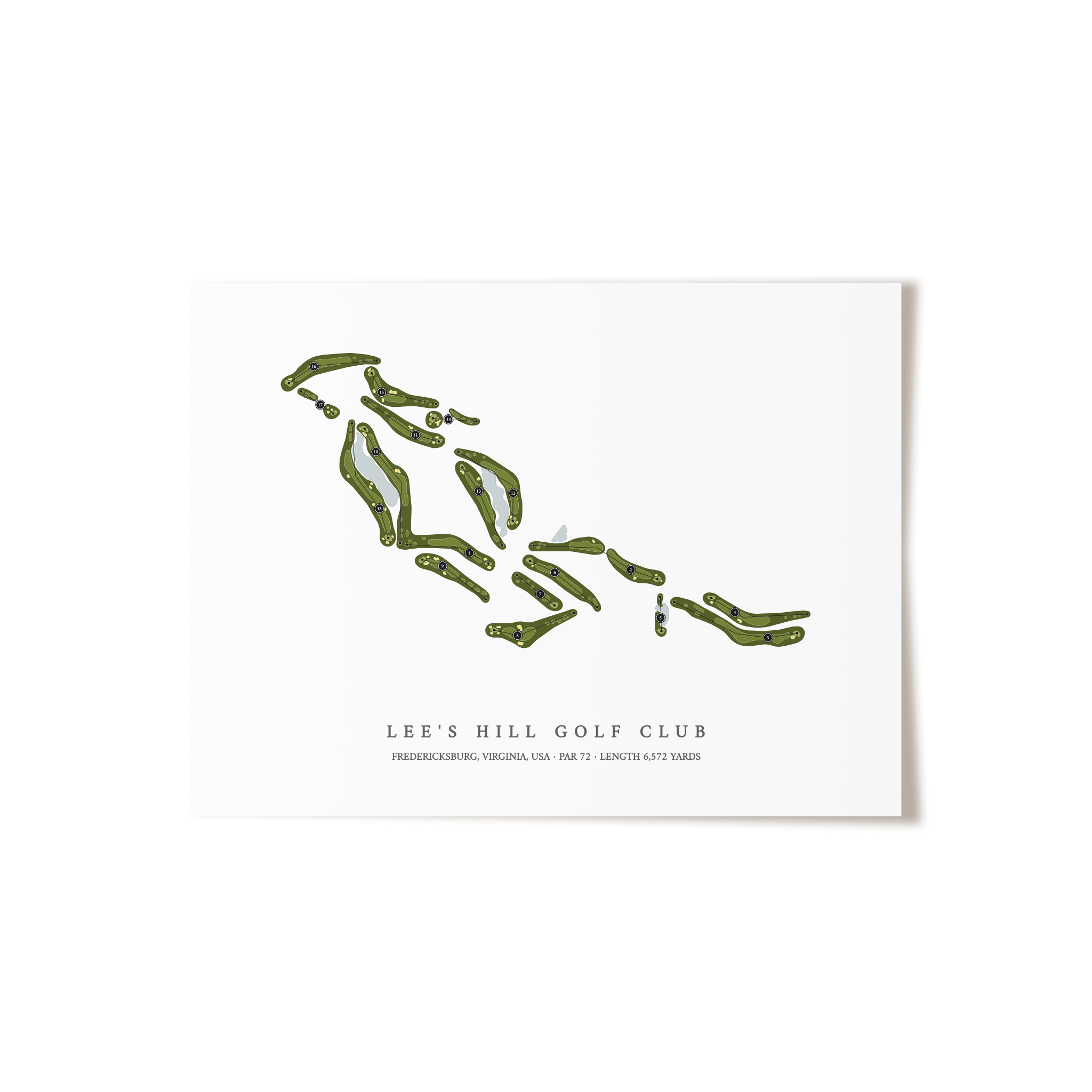 Lee's Hill Golf Club | Golf Course Map | Unframed 