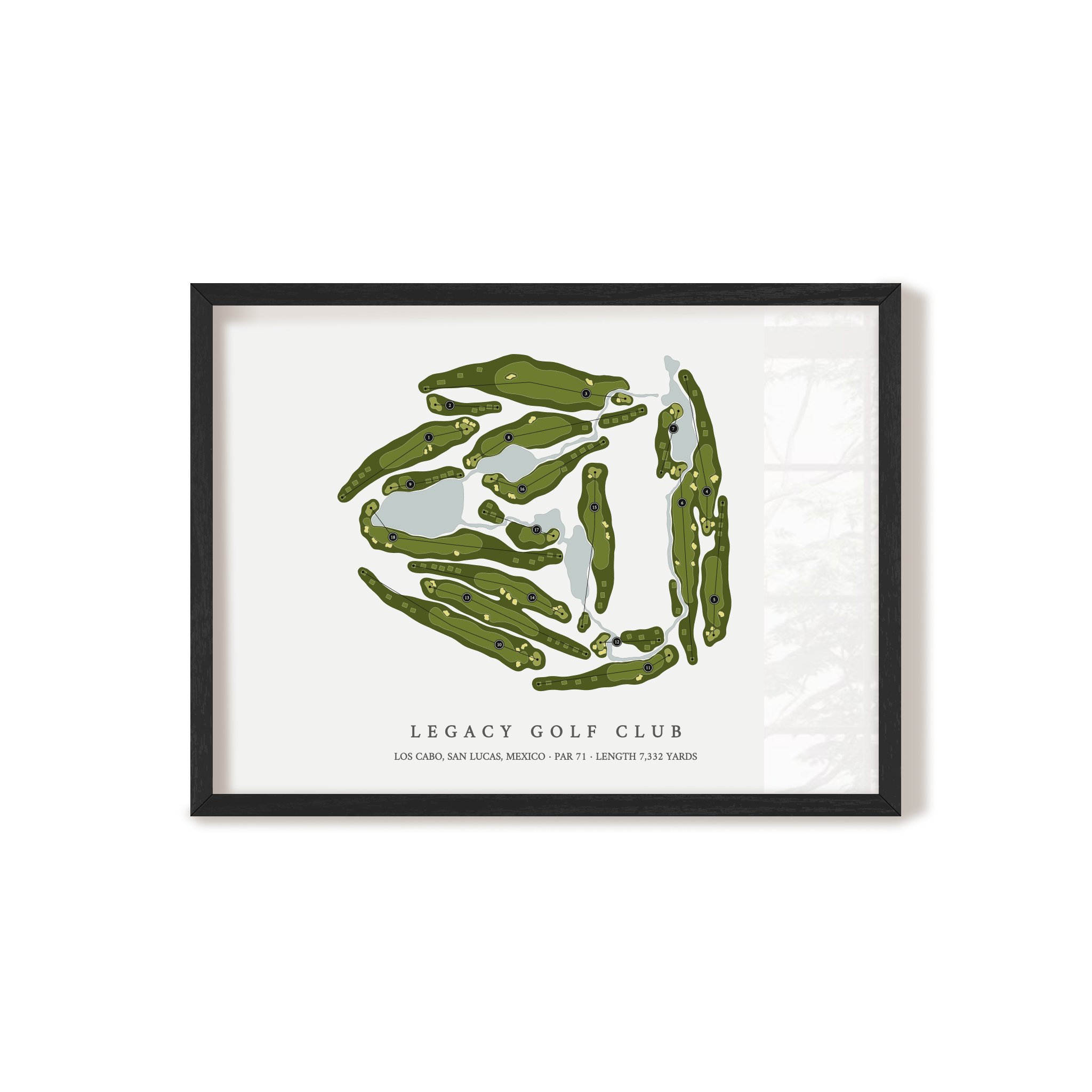 Legacy Golf Club | Golf Course Map | Black Frame 