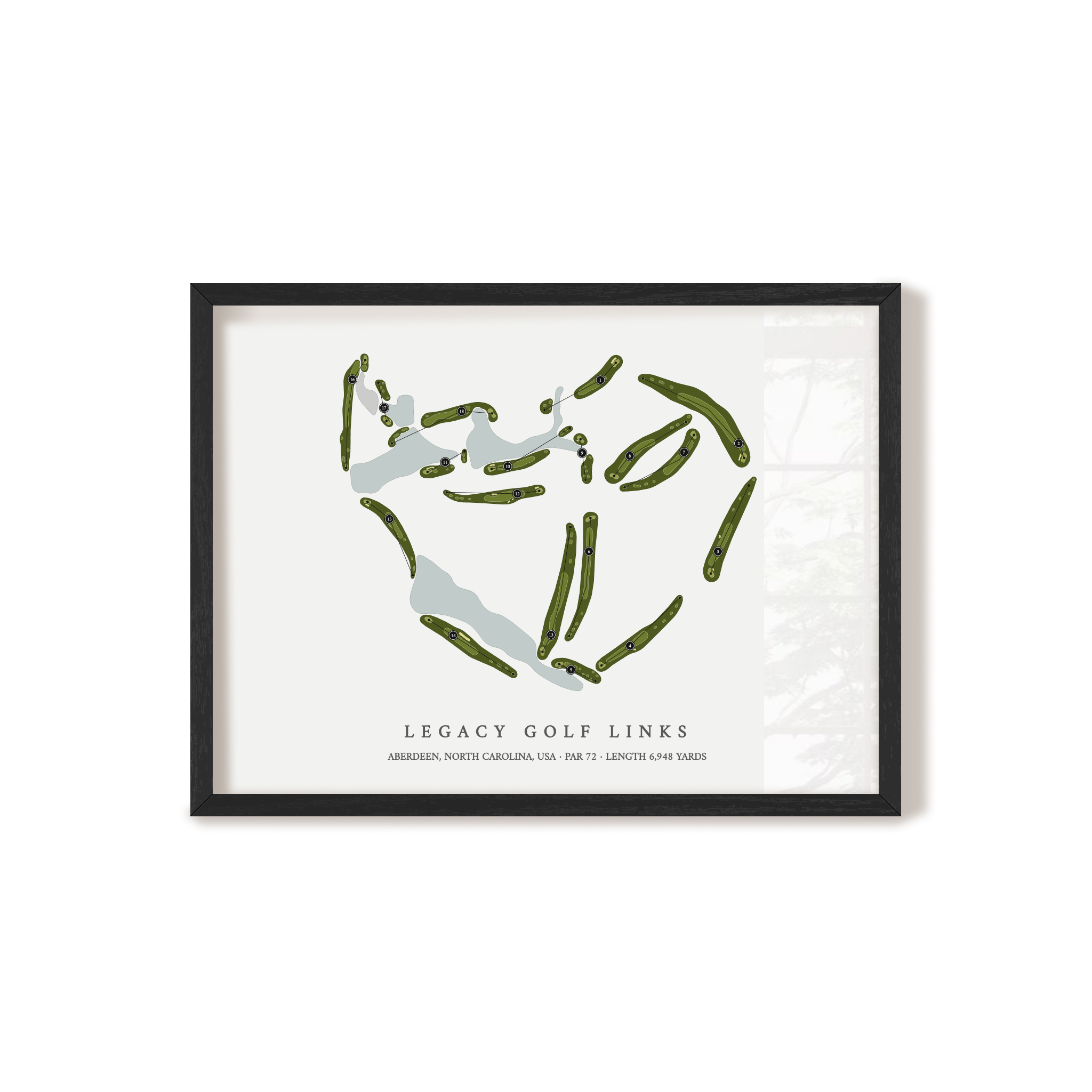 Legacy Golf Links | Golf Course Print | Black Frame