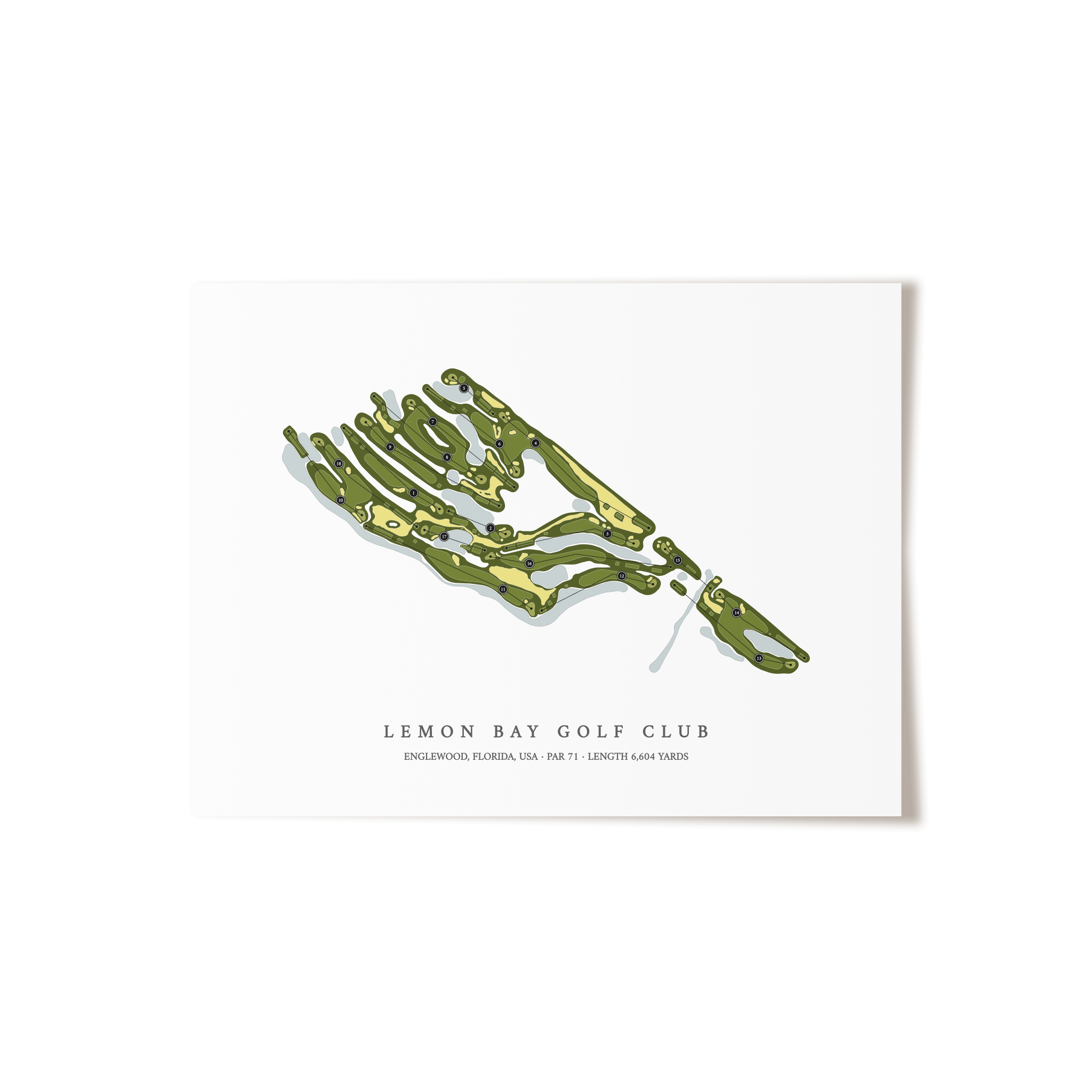 Lemon Bay Golf Club | Golf Course Map | Unframed