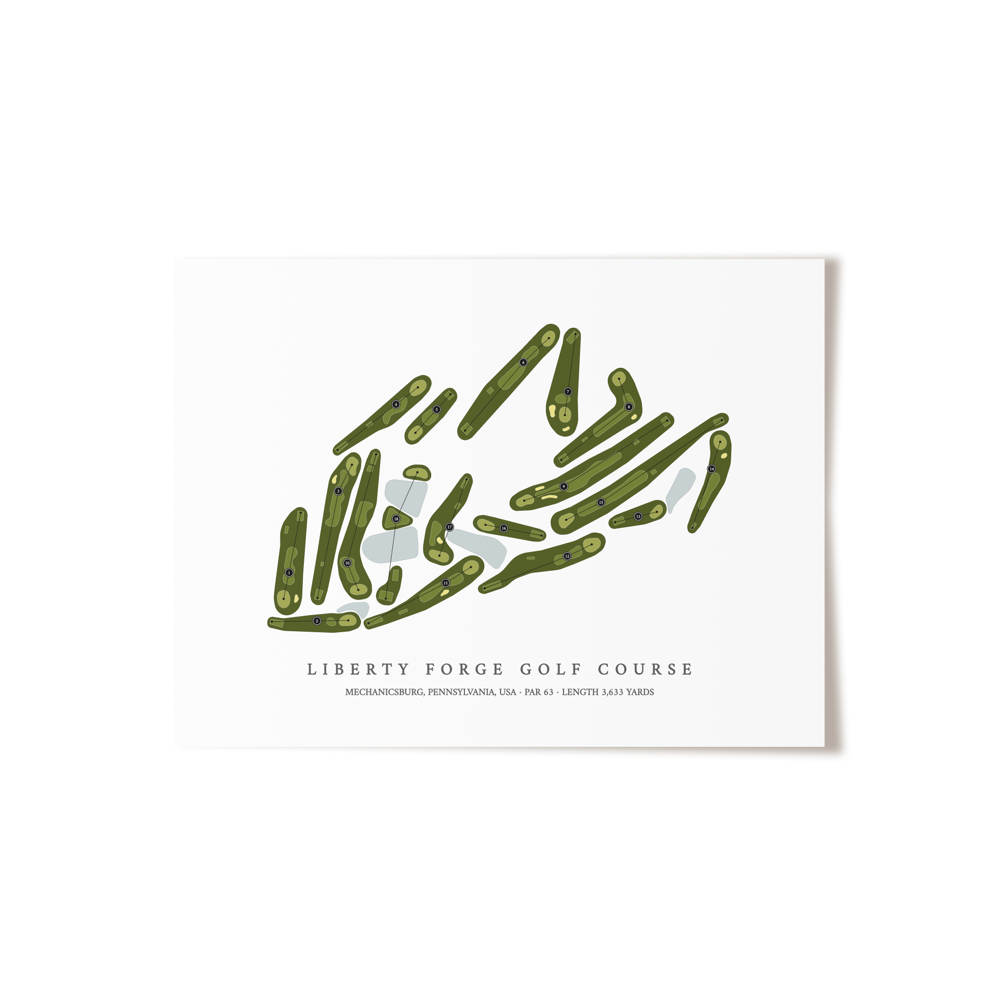 Liberty Forge Golf Course | Golf Course Map | Unframed 