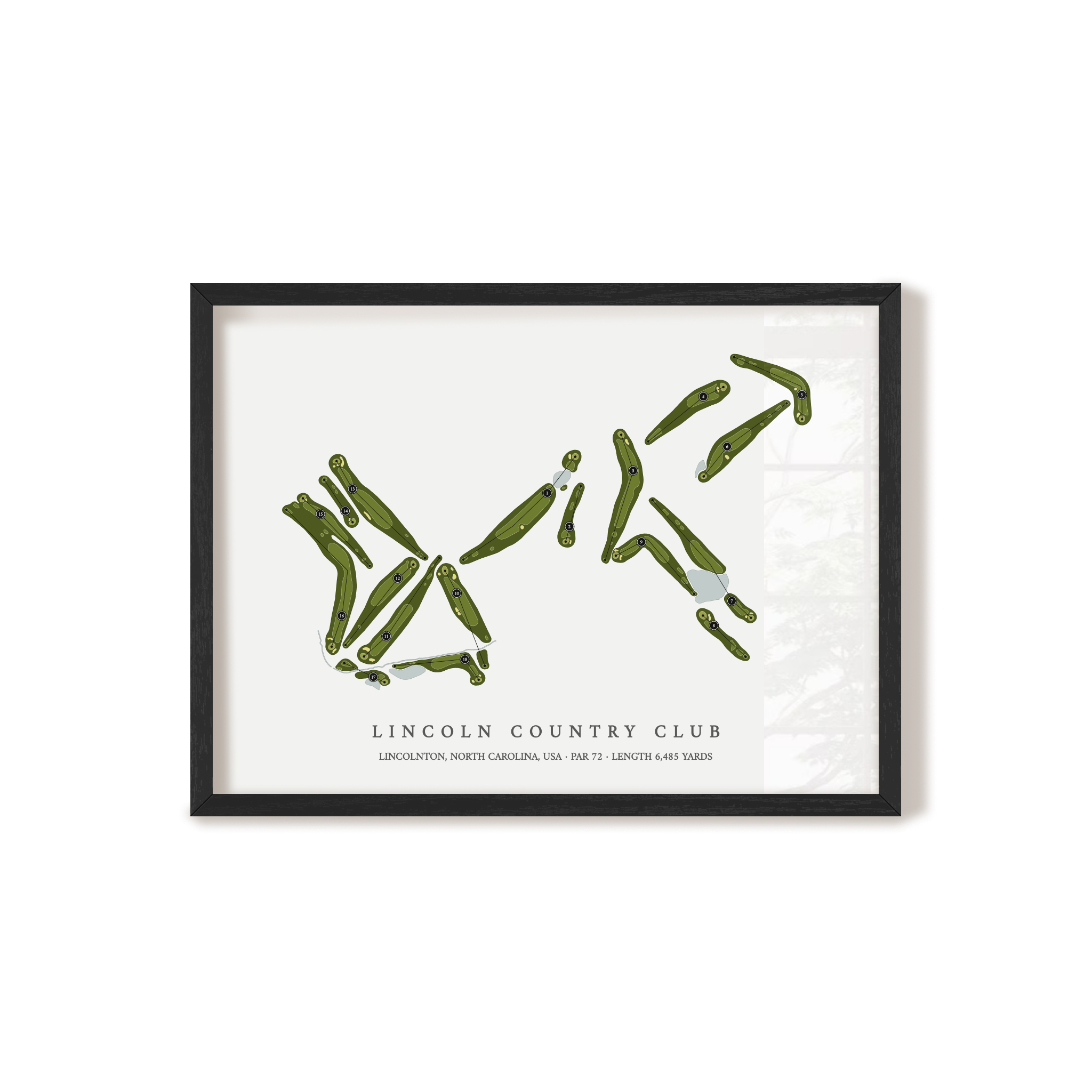 Lincoln Country Club | Golf Course Print | Black Frame