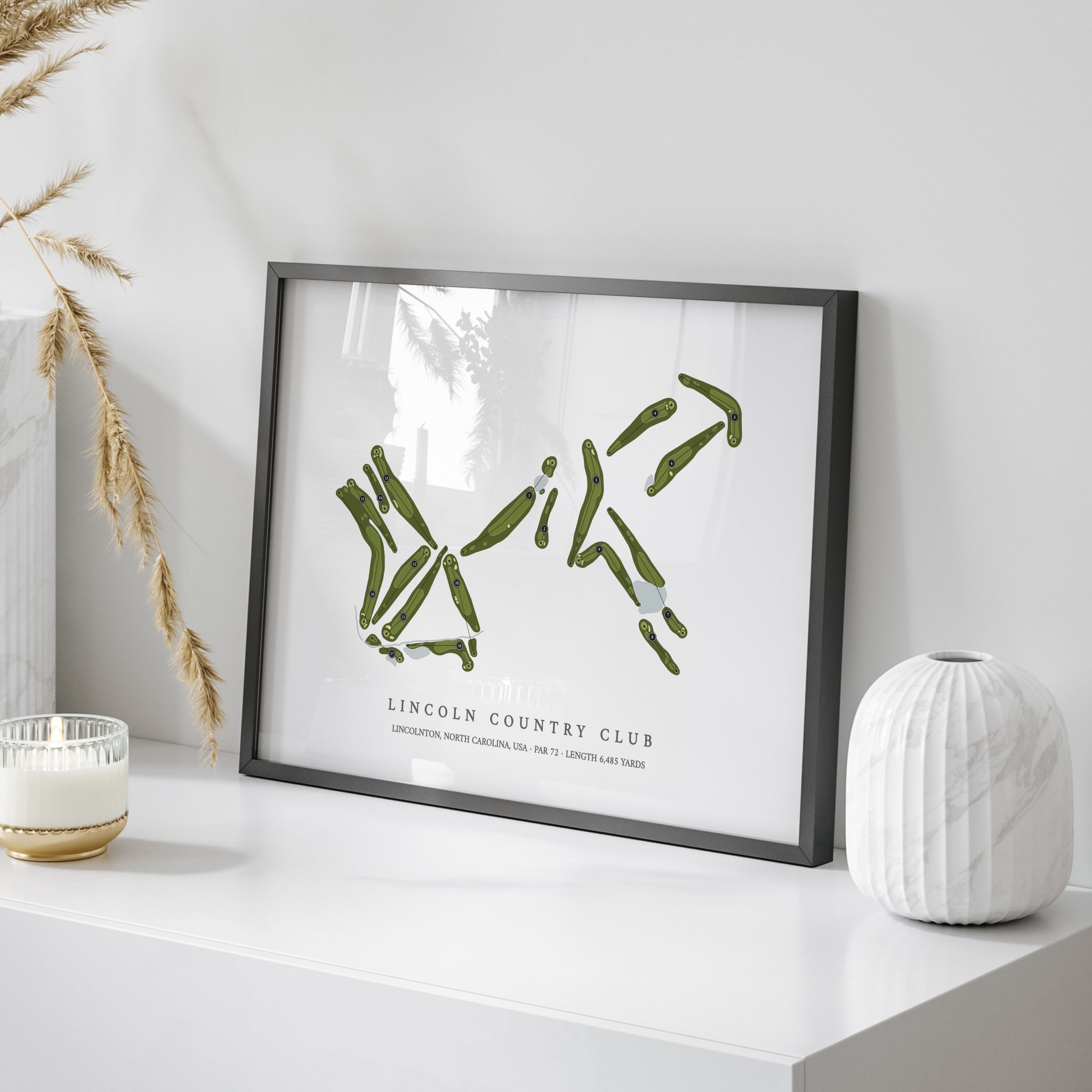 Lincoln Country Club | Golf Course Print | On Table