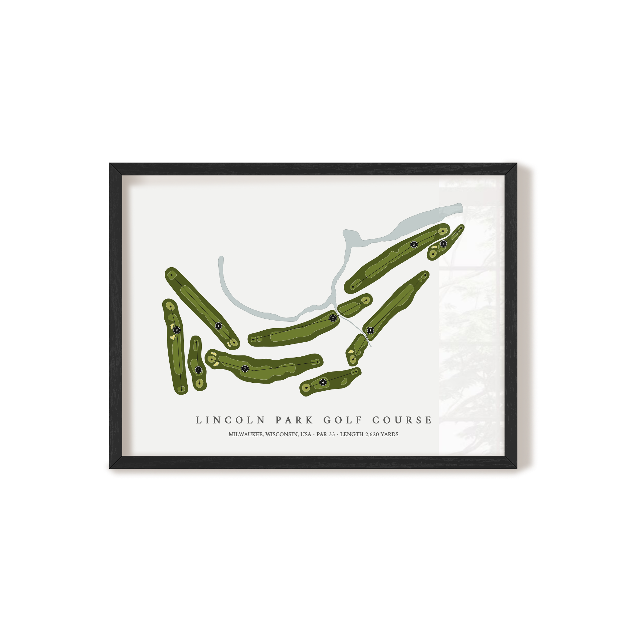 Lincoln Park Golf Course | Golf Course Map | Black Frame 