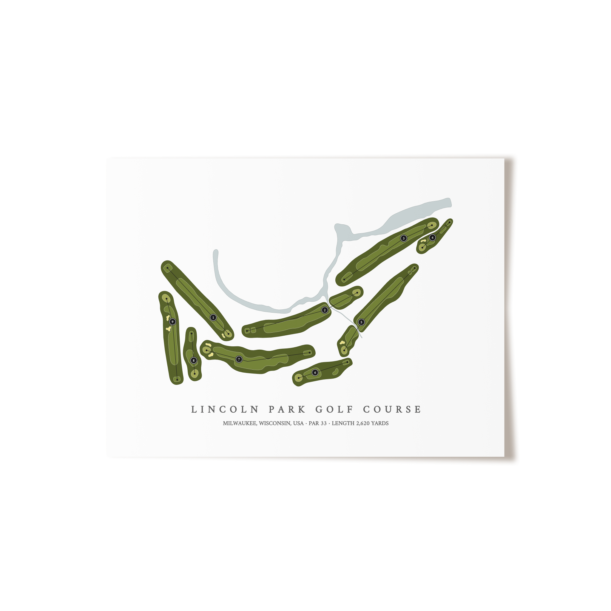 Lincoln Park Golf Course | Golf Course Map | Unframed 