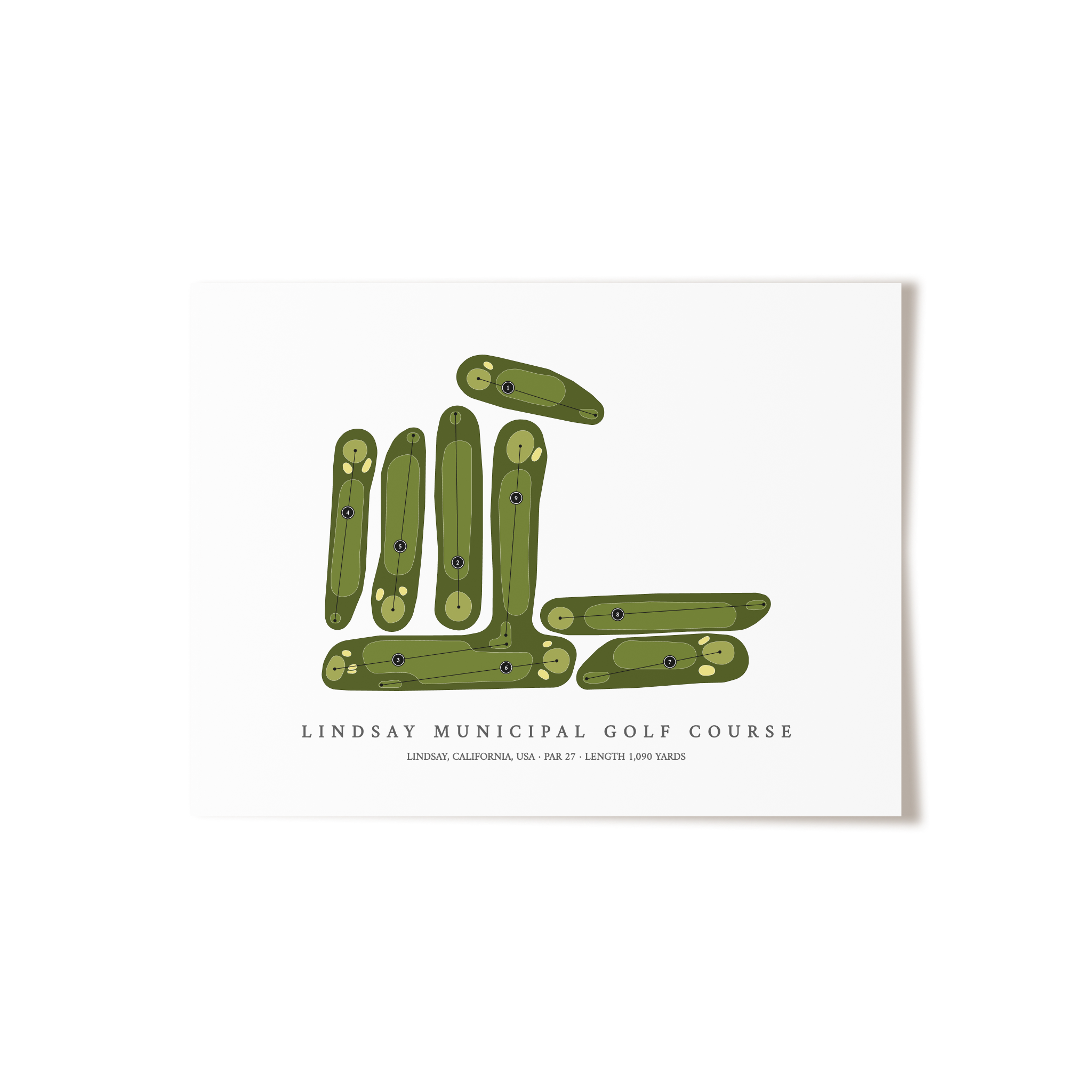 Lindsay Municipal Golf Course | Golf Course Map | Unframed 