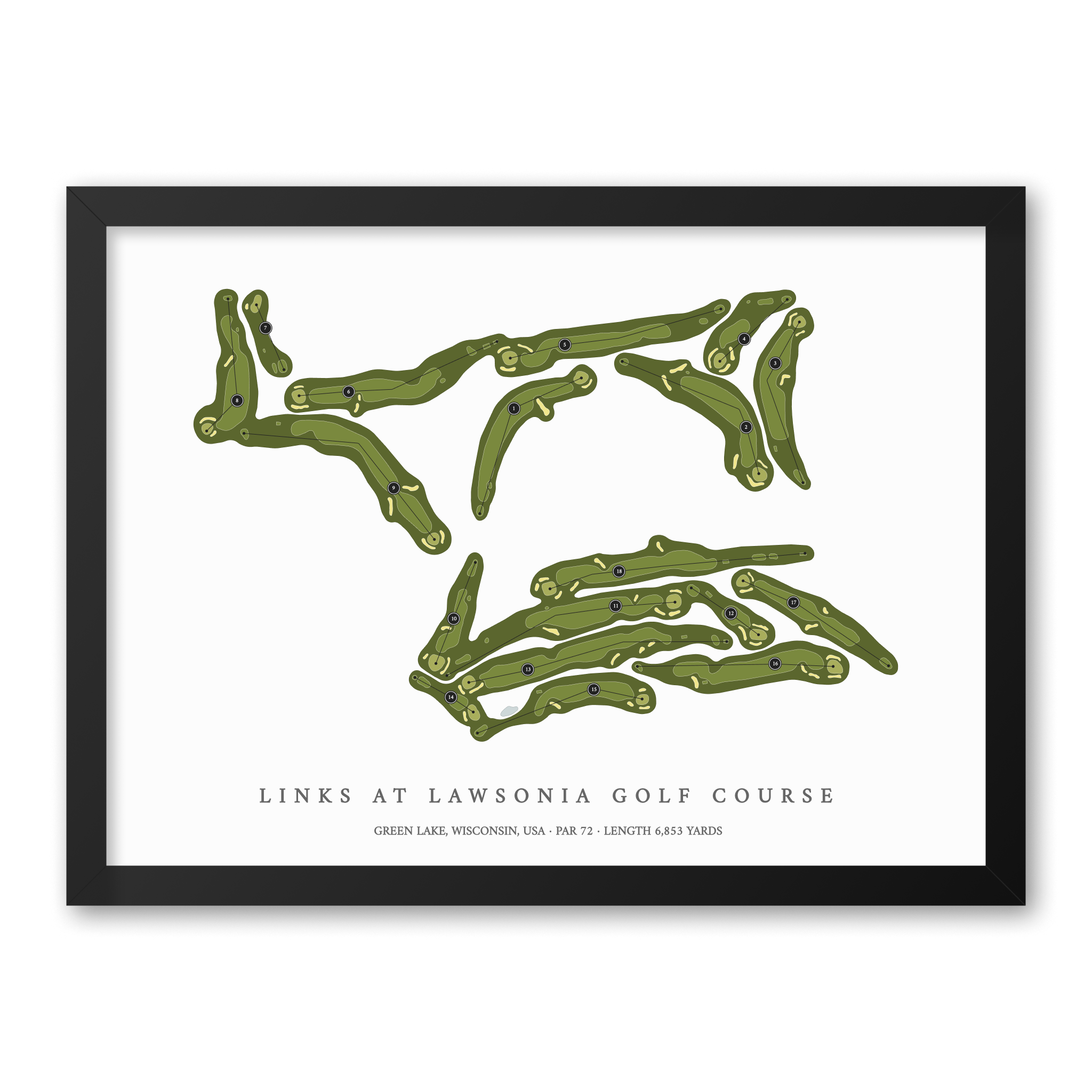 Links at Lawsonia Golf Course | Golf Course Map | Black Frame