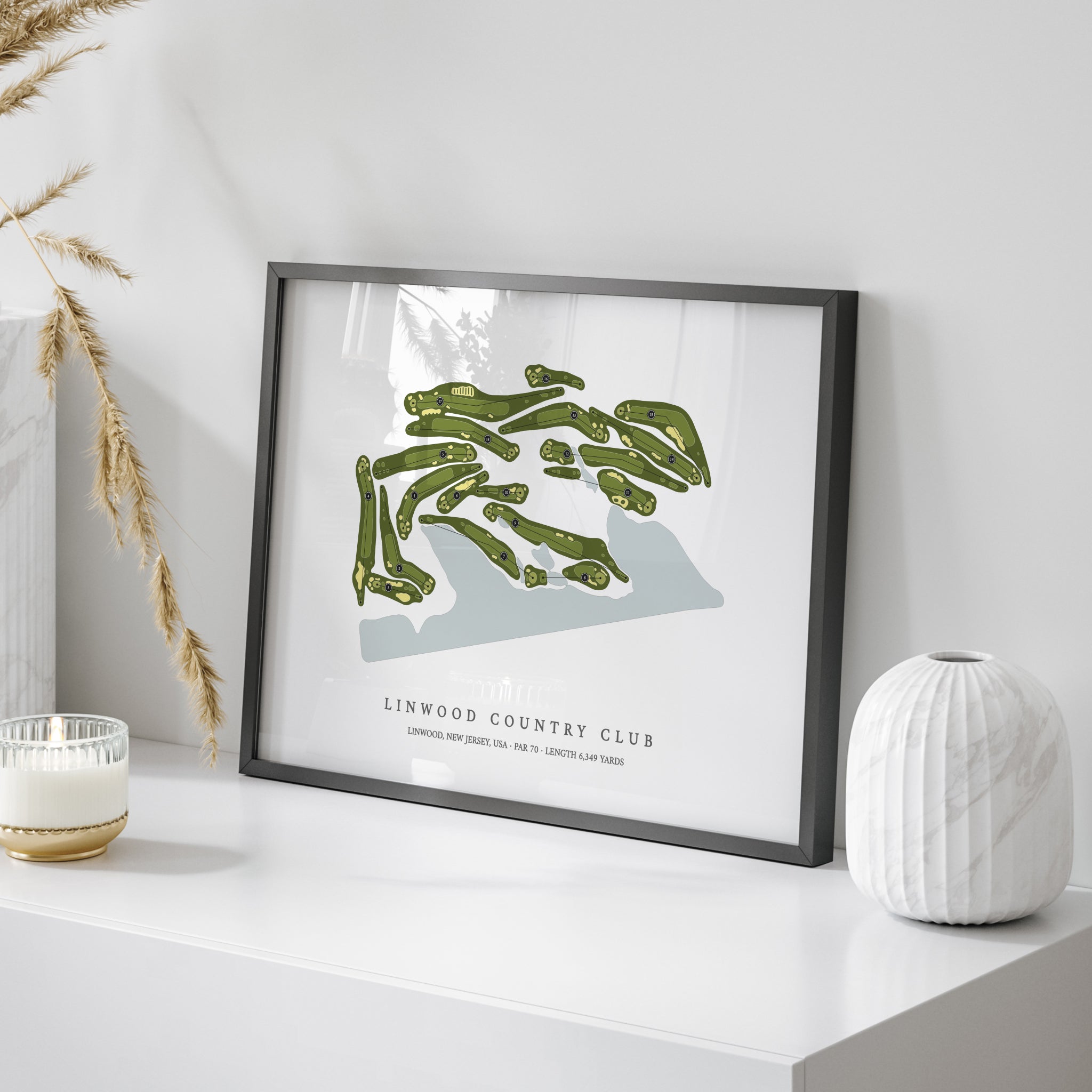 Linwood Country Club | Golf Course Print | On Table