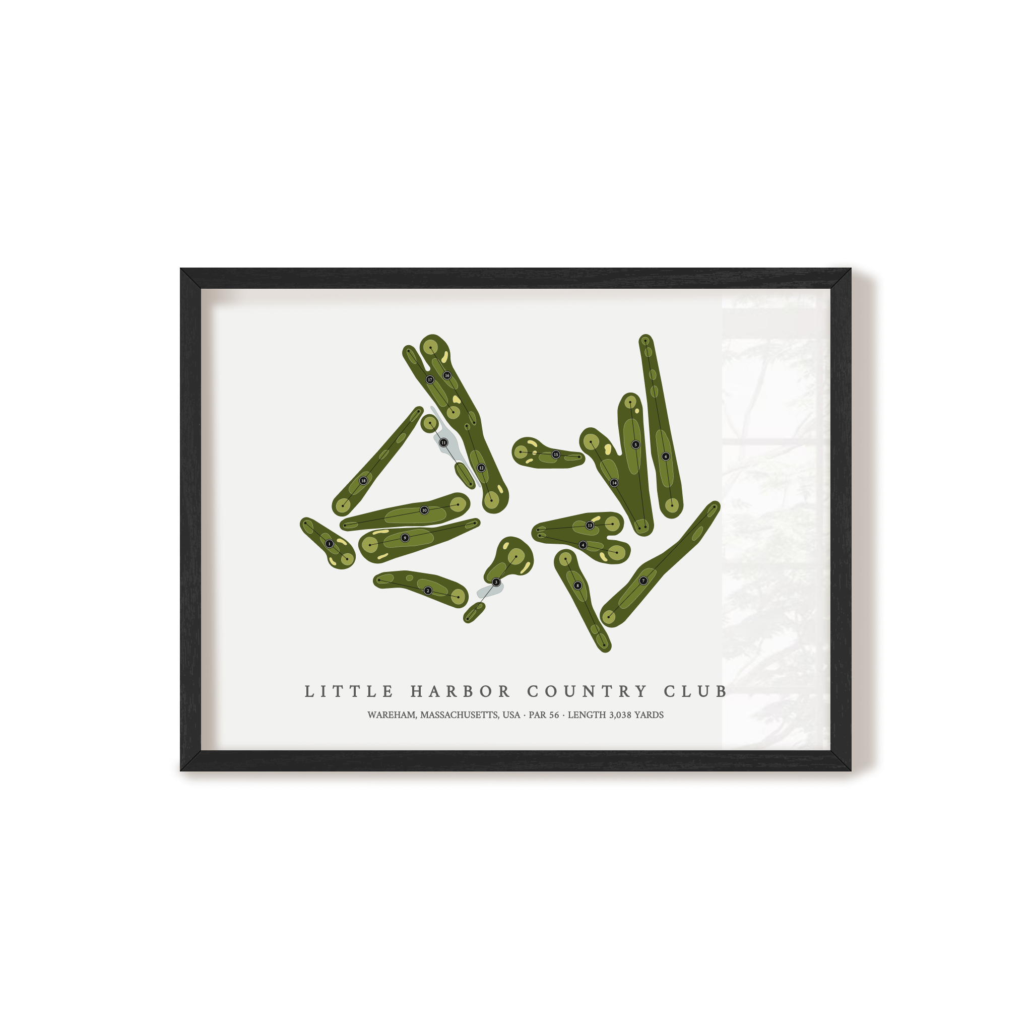 Little Harbor Country Club | Golf Course Map | Black Frame 