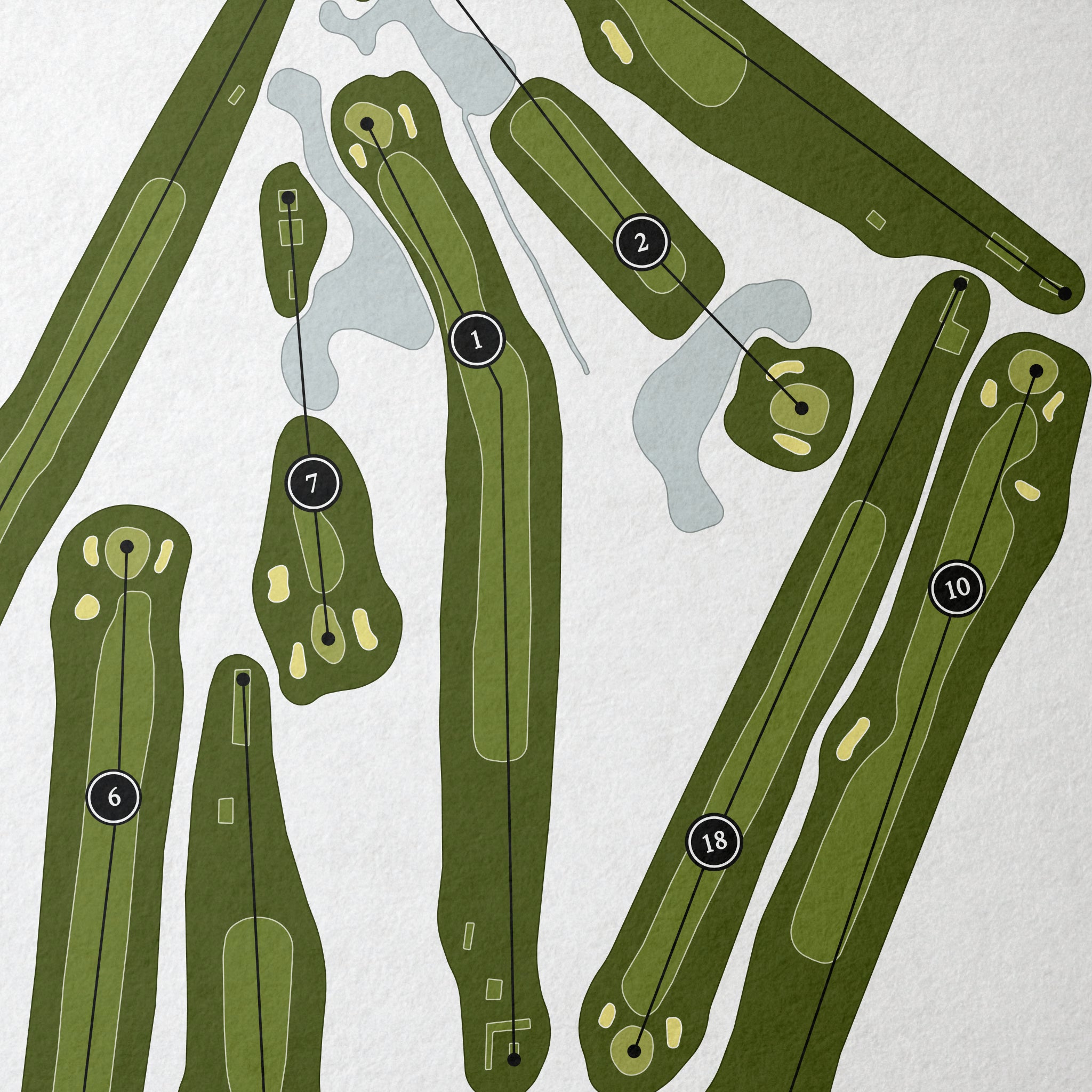 Locust Hill Country Club | Golf Course Print | Close Up