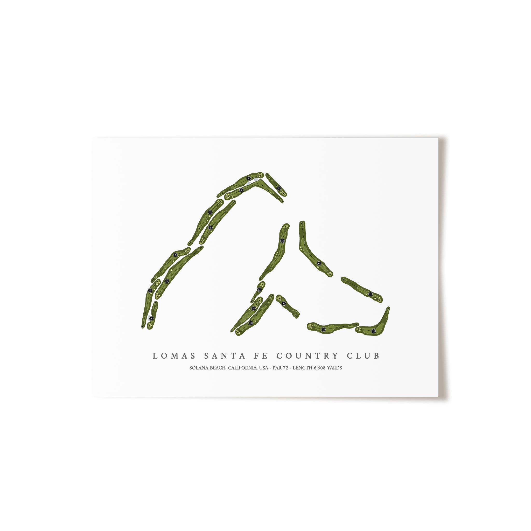 Lomas Santa Fe Country Club | Golf Course Map | Unframed 