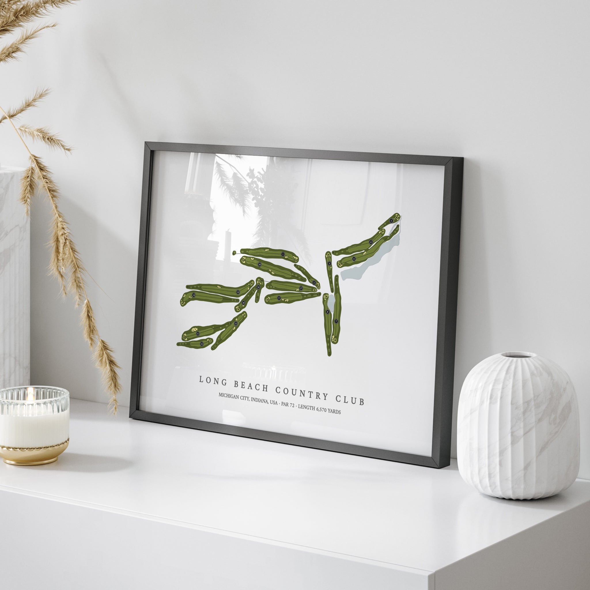 Long Beach Country Club | Golf Course Print | On Table
