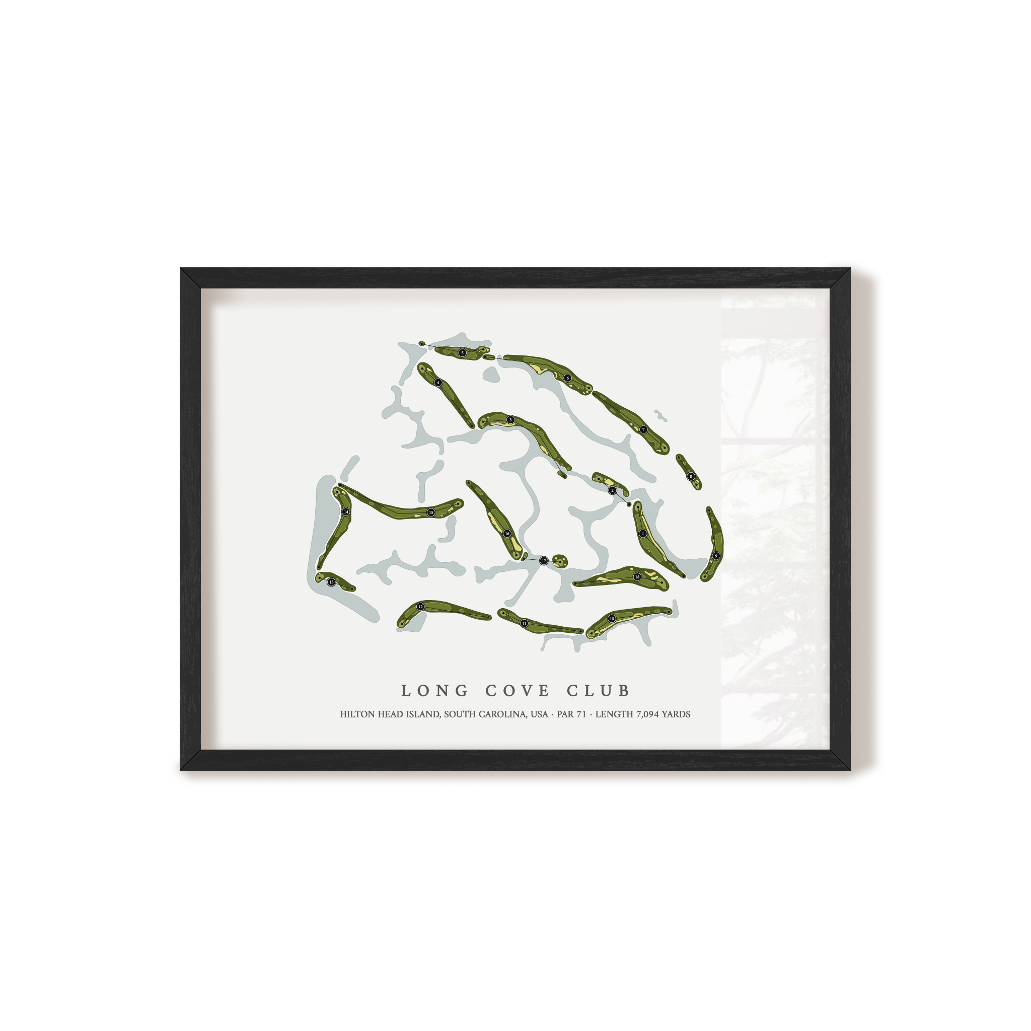 Long Cove Club | Golf Course Map | Black Frame 