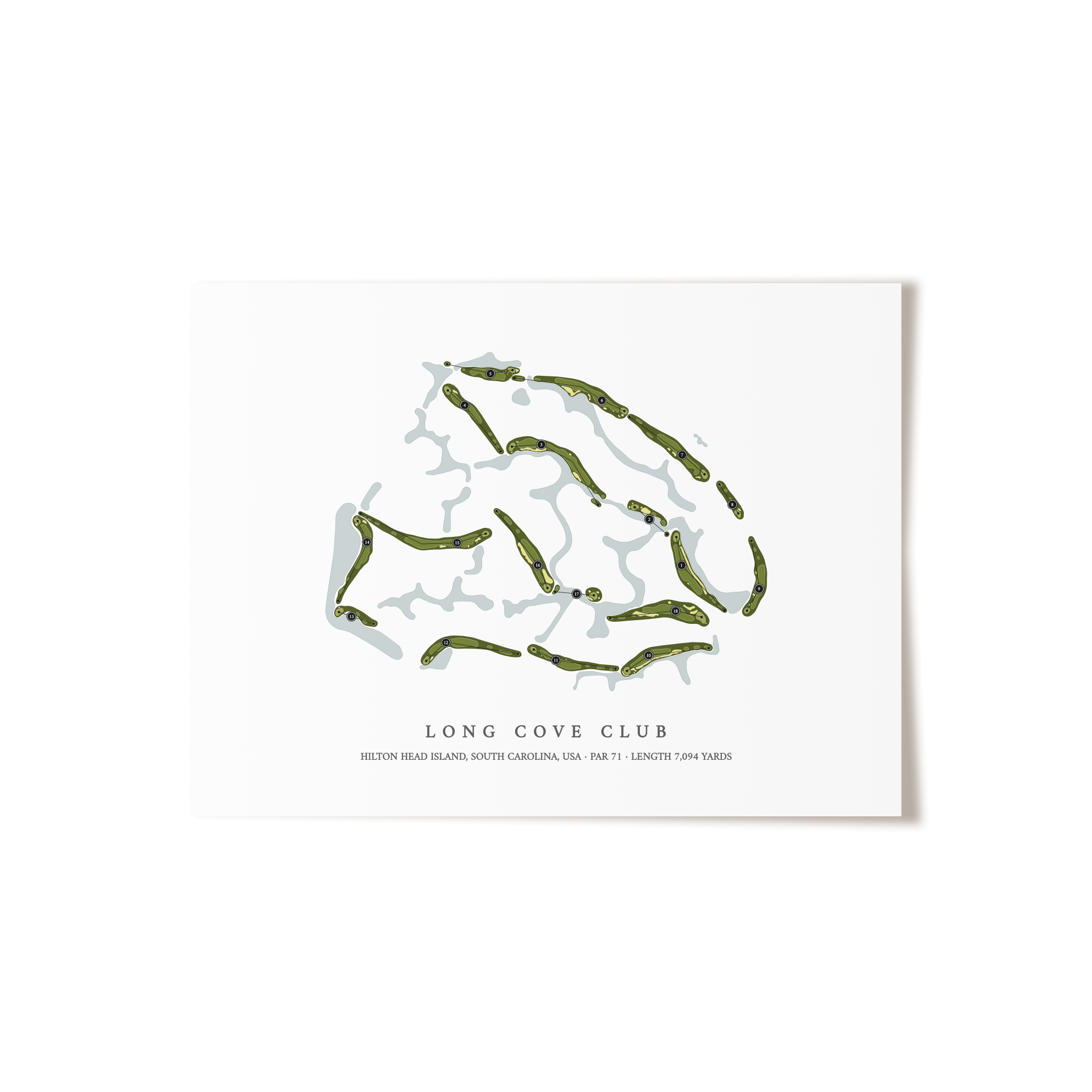 Long Cove Club | Golf Course Map | Unframed 