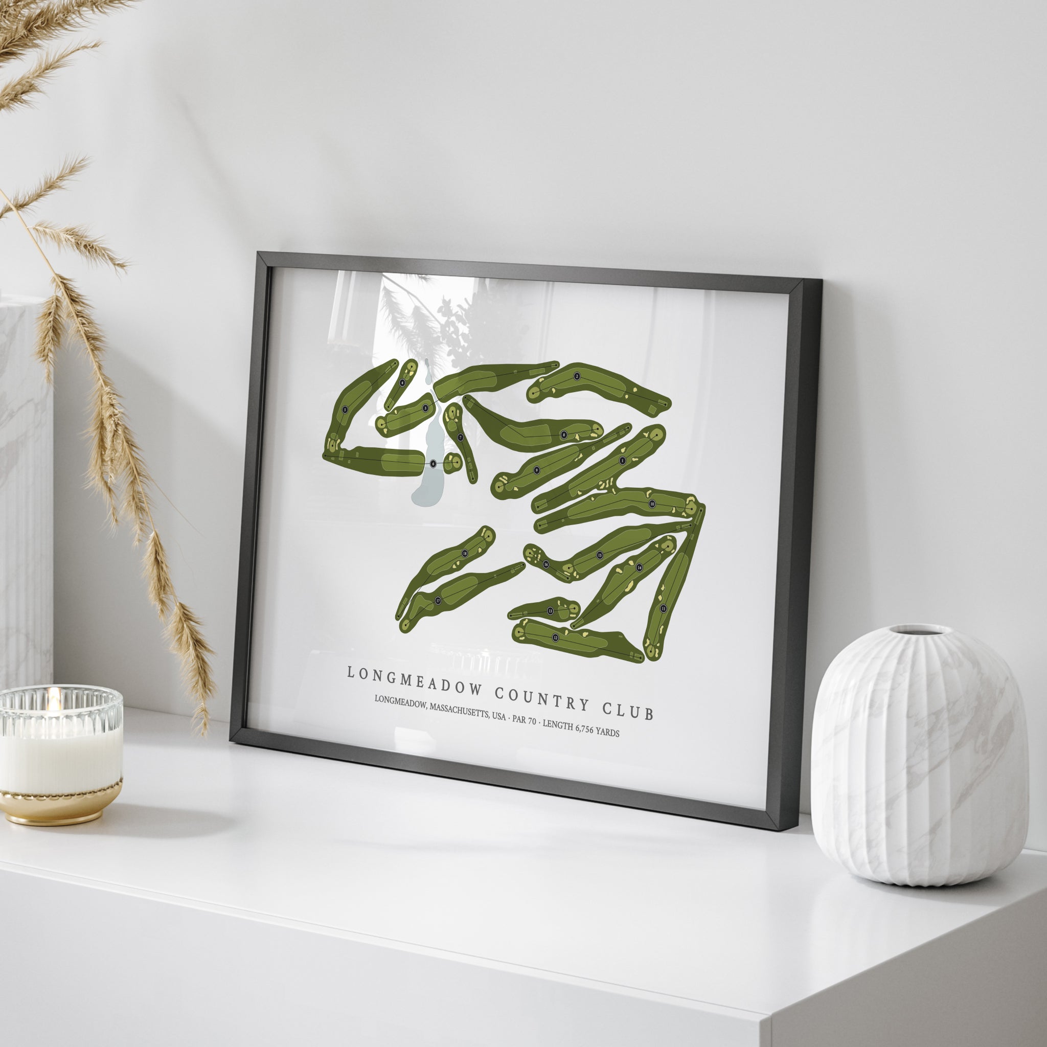 Longmeadow Country Club | Golf Course Print | On Table