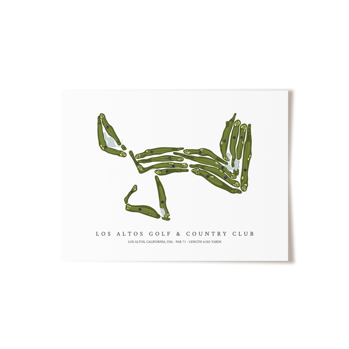Los Altos Golf & Country Club | Golf Course Map | Unframed 