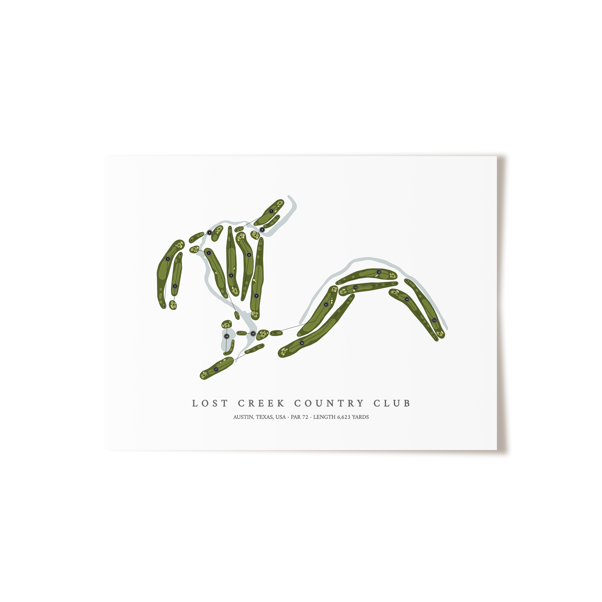 Lost Creek Country Club | Golf Course Map | Unframed 