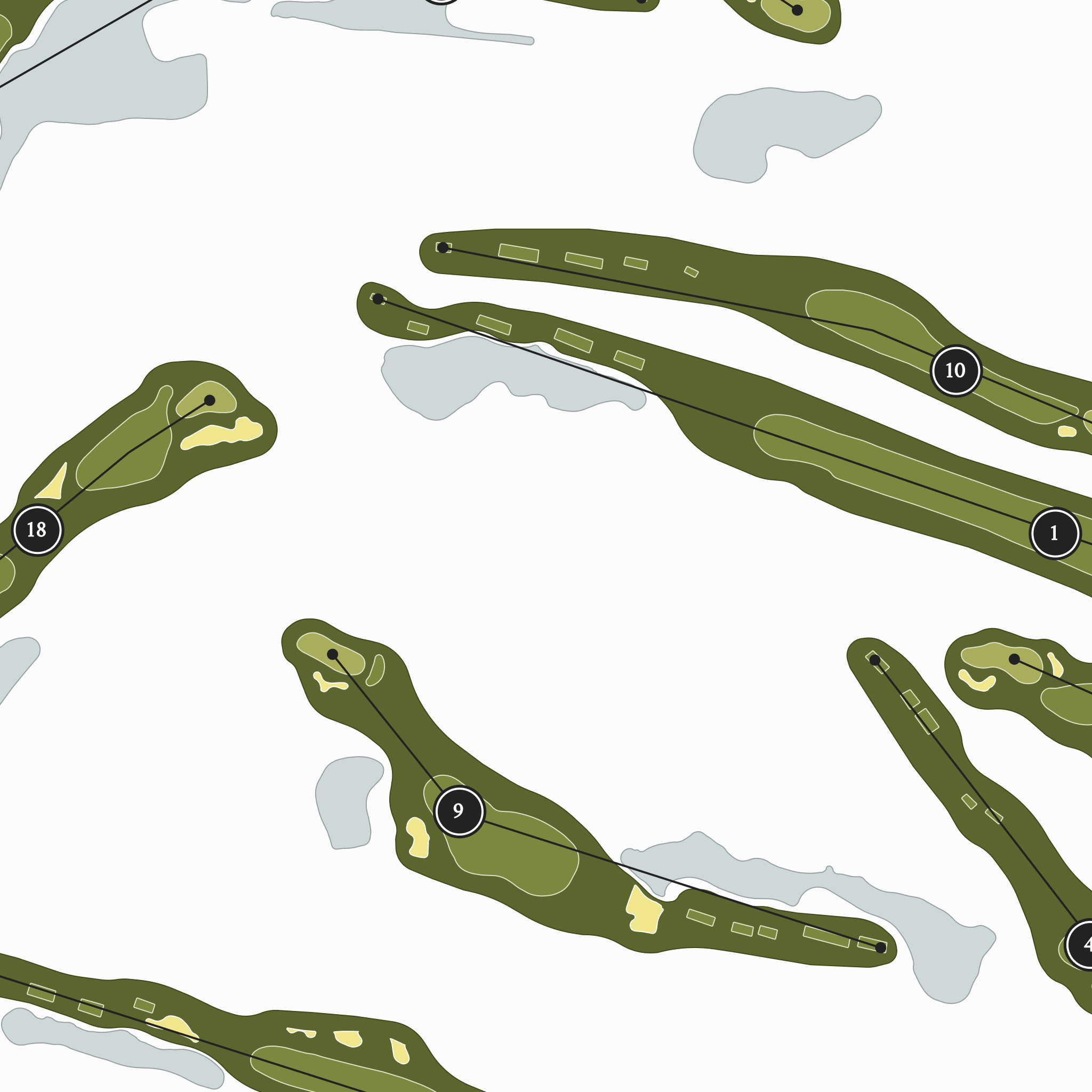 Lost Key Golf Club | Golf Course Map | Close Up With Hole Numbers #hole numbers_yes
