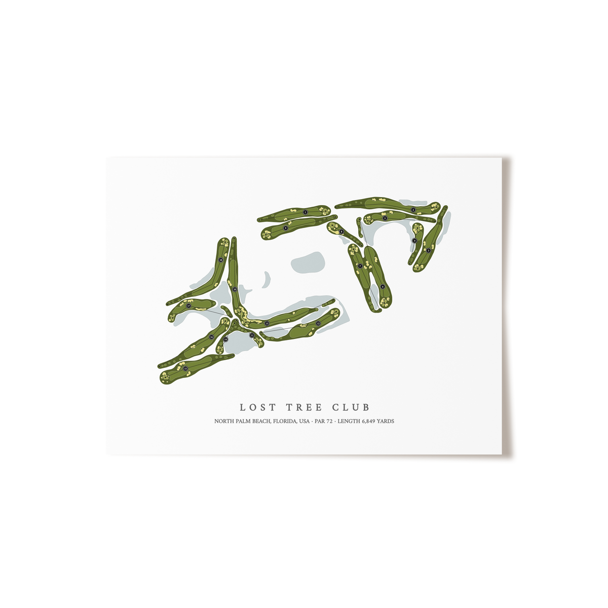 Lost Tree Club | Golf Course Map | Unframed