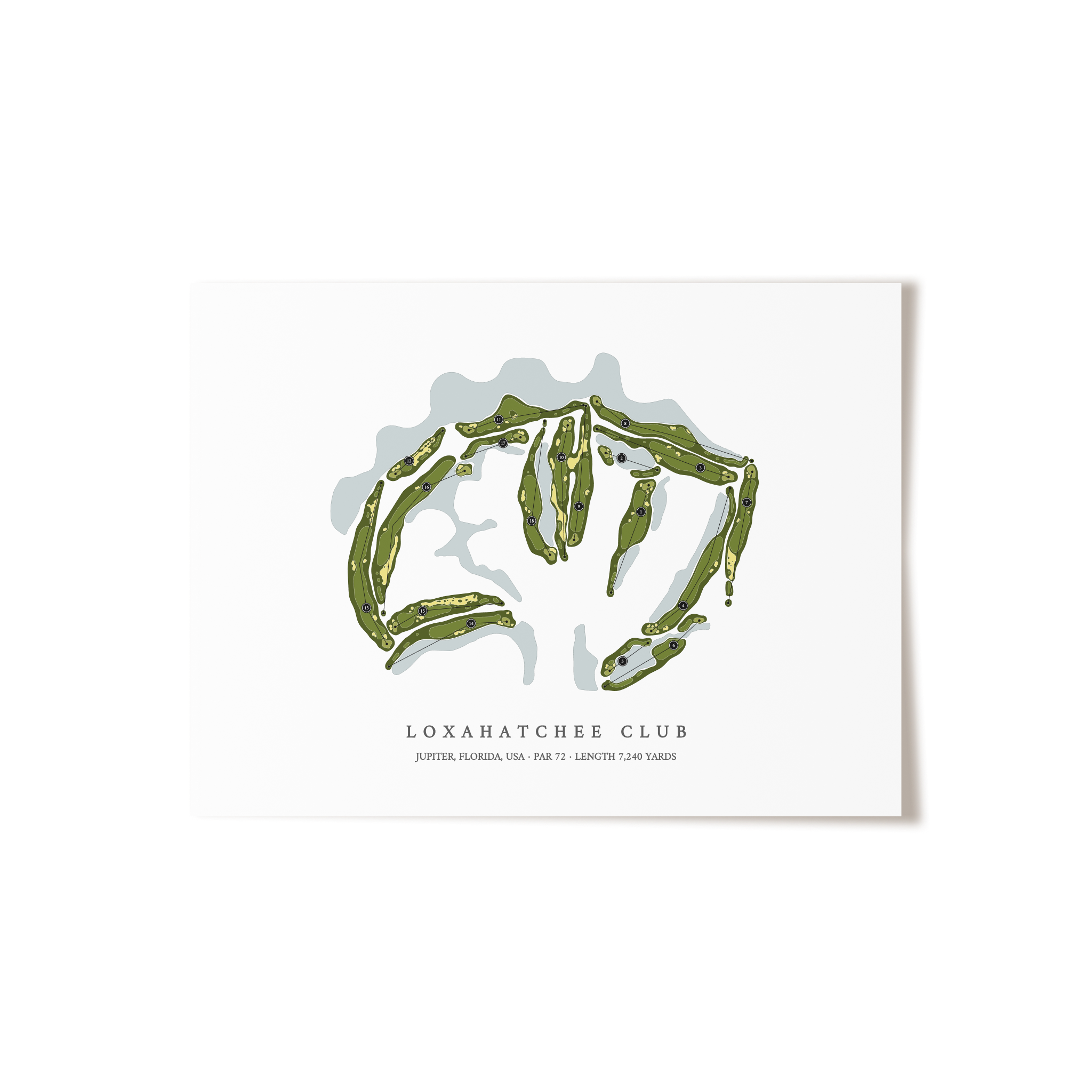 Loxahatchee Club | Golf Course Map | Unframed 